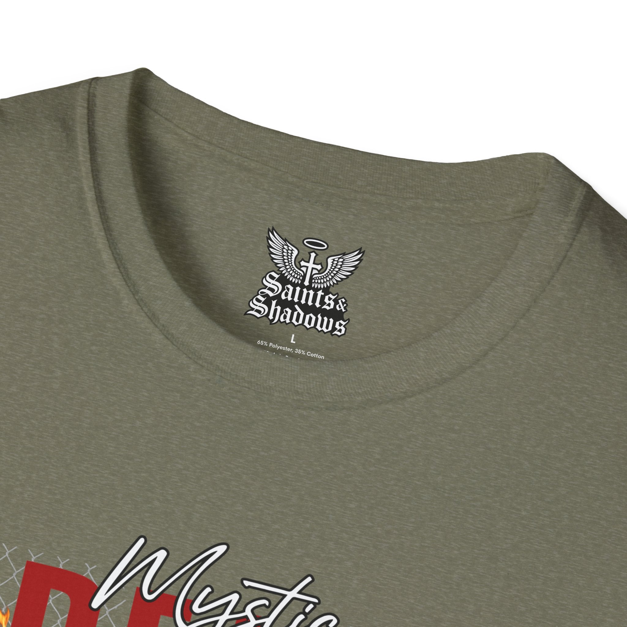 Saints and Shadows - Mystic Wings, Angelic Artwork Unisex Softstyle T-Shirt, Casual Wear