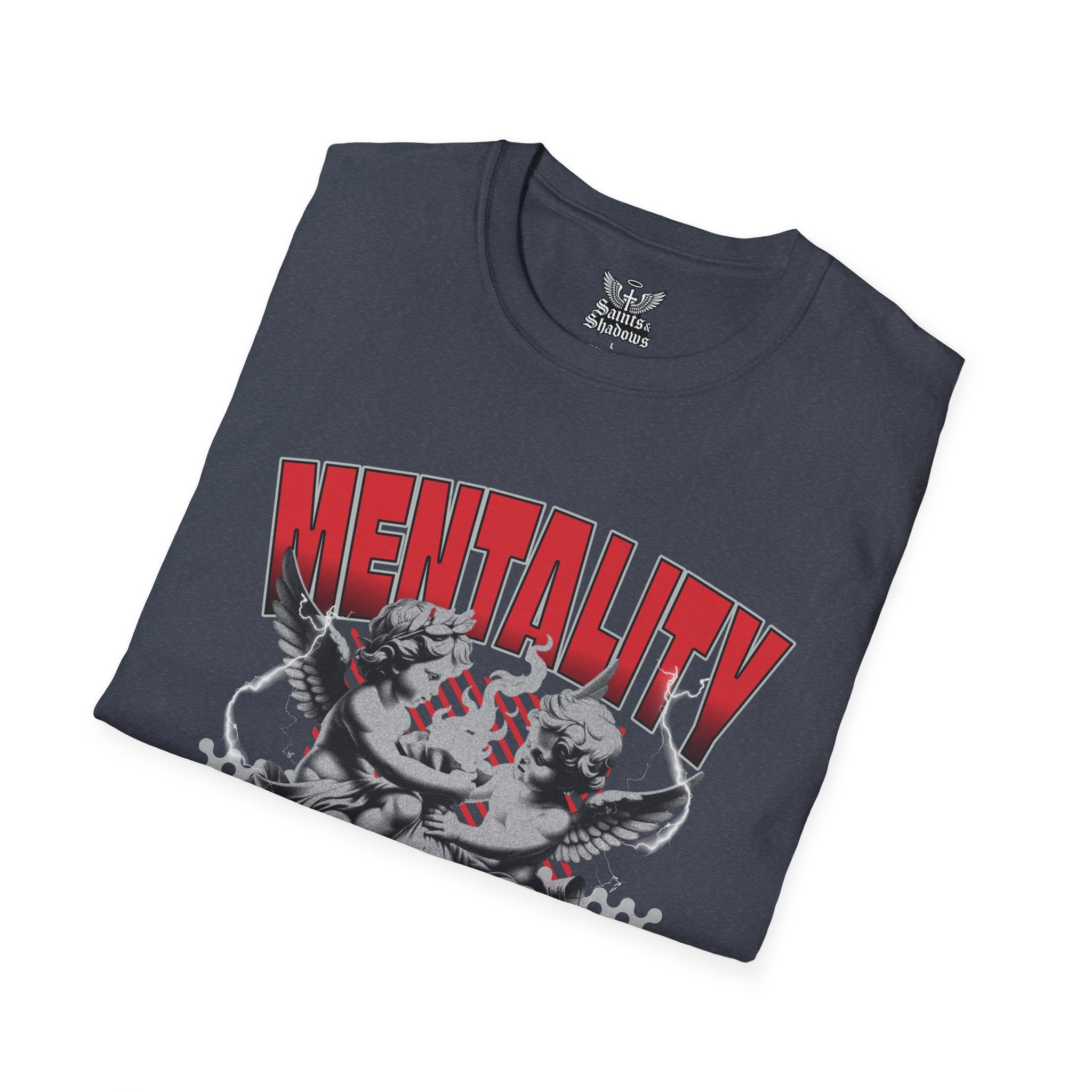 Saints and Shadows - Mentaility, Angelic Artwork Unisex Softstyle T-Shirt, Casual Wear