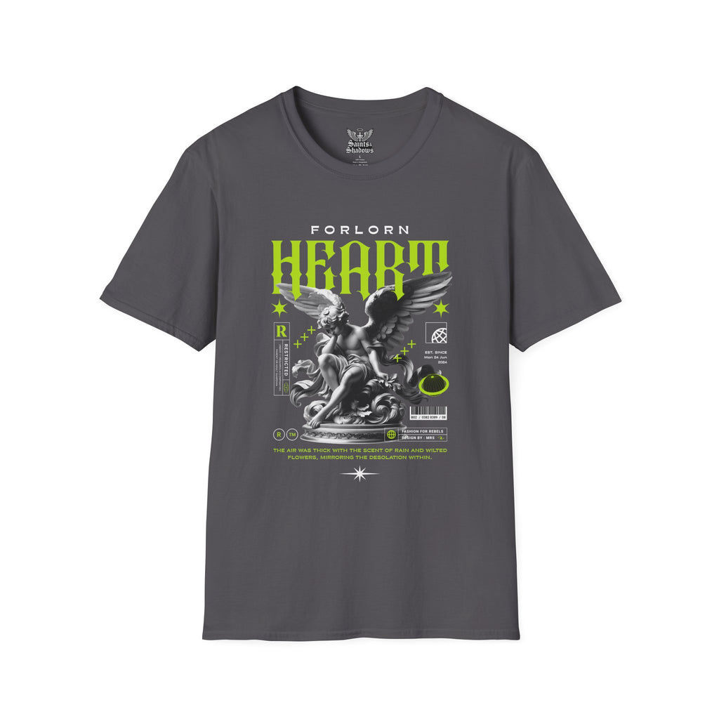 Saints and Shadows - Forlorn Heart, Angelic Artwork Unisex Softstyle T-Shirt, Casual Wear