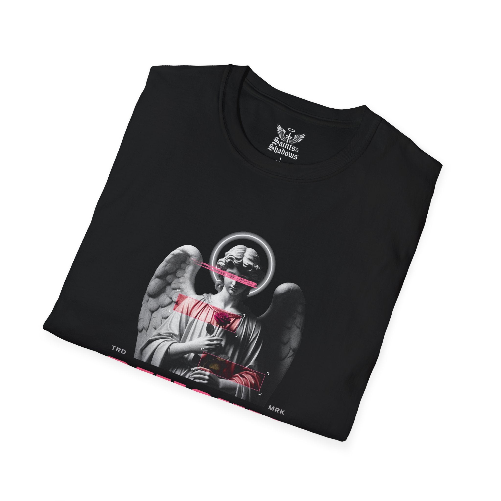 Saints and Shadows - Pensive, Angelic Artwork Unisex Softstyle T-Shirt, Casual Wear