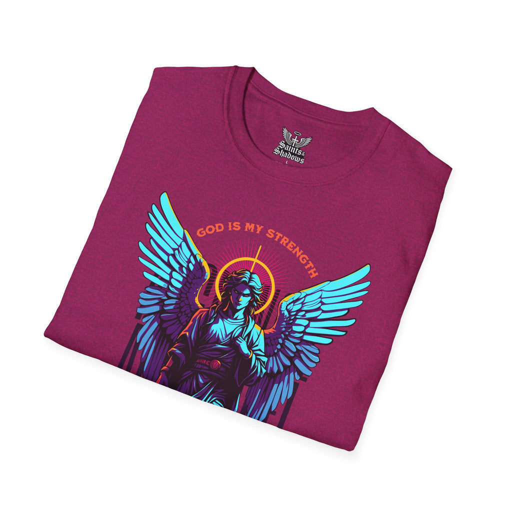 Saints and Shadows - St. Gabriel, Angelic Artwork Unisex Softstyle T-Shirt, Casual Wear