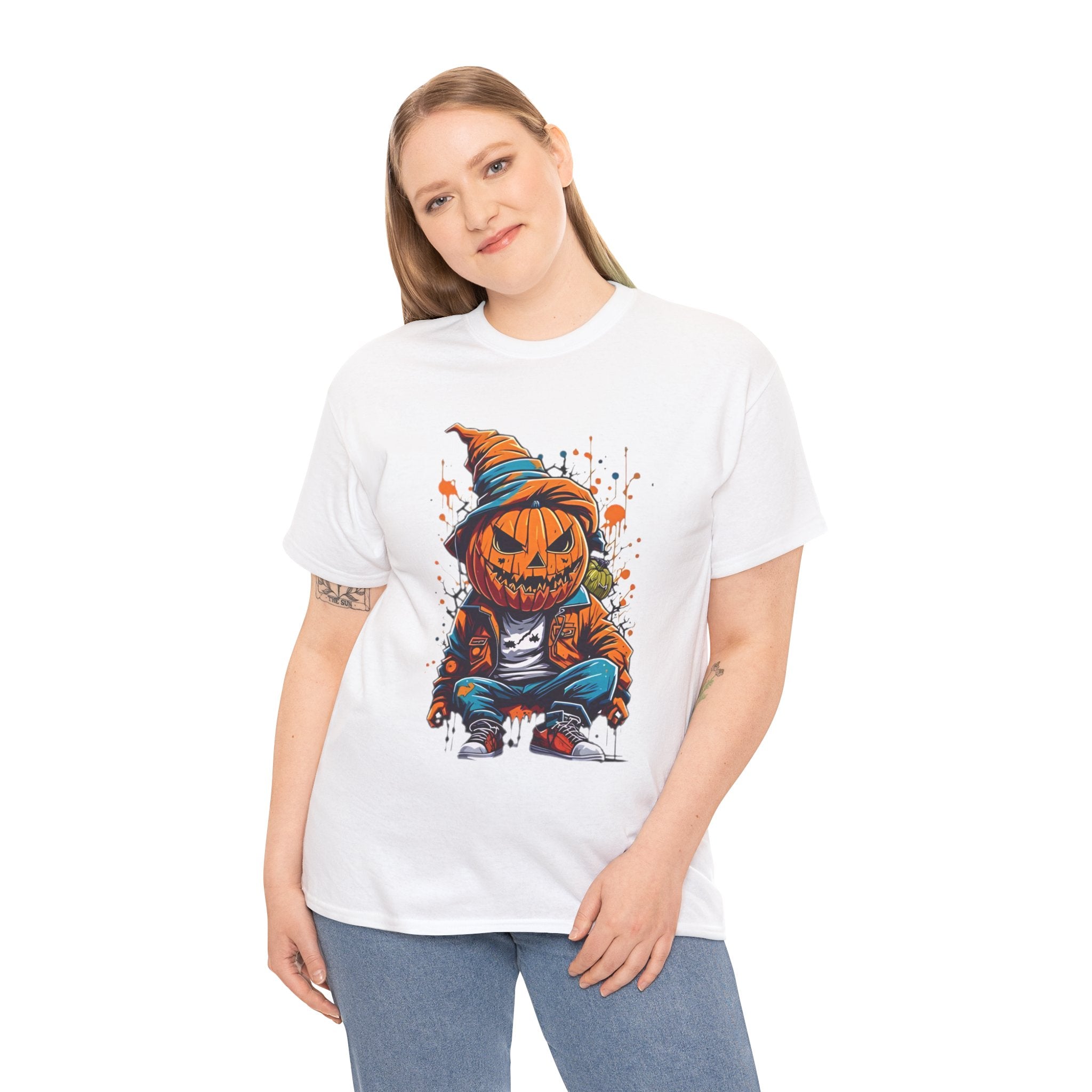 Scary Pumpkin, Horror Graphic Tee, Unisex Cotton Shirt, Halloween Costume, Horror Movie Gift, Spooky T-Shirt, Horror Fan Apparel