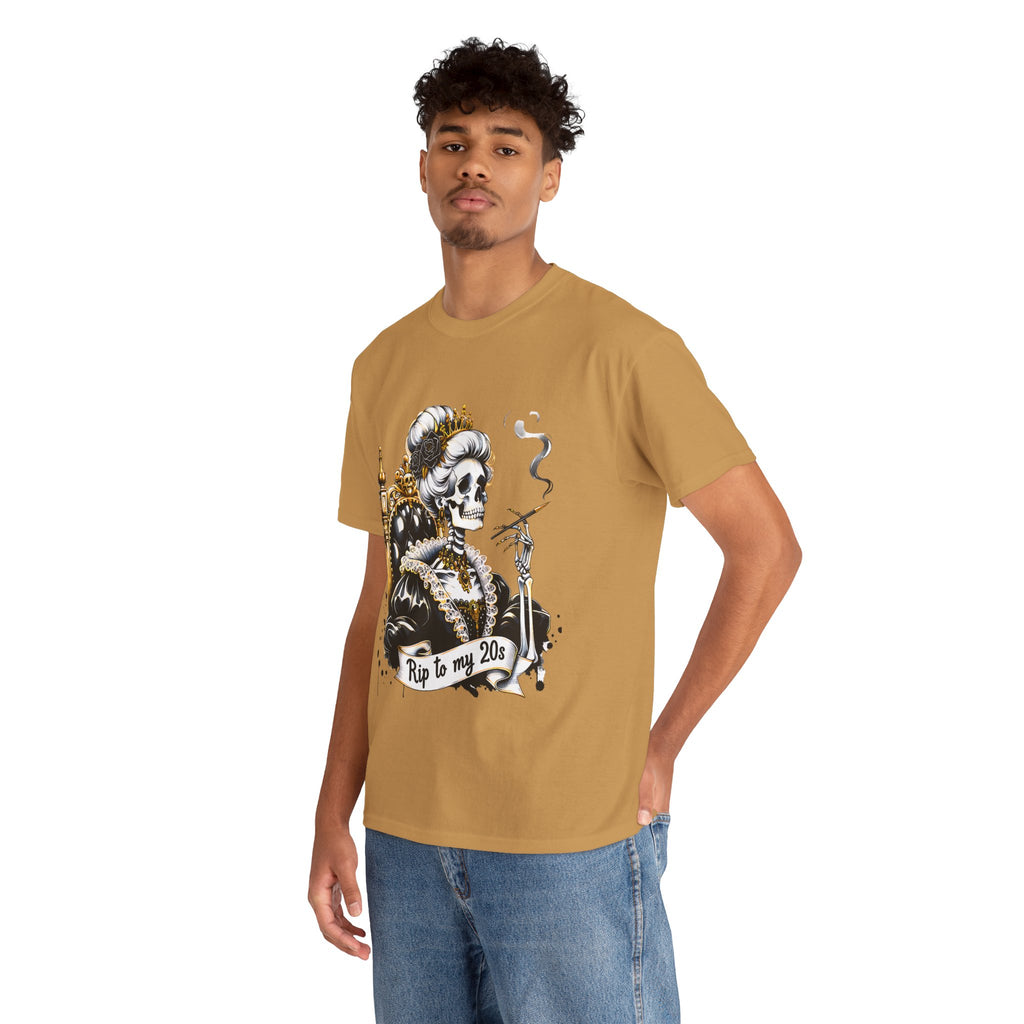 Rip to my 20s Tee, Heavy, Unisex Graphic Shirt, Birthday Gift, Casual Wear, Vintage Style, Floral Design T-shirt