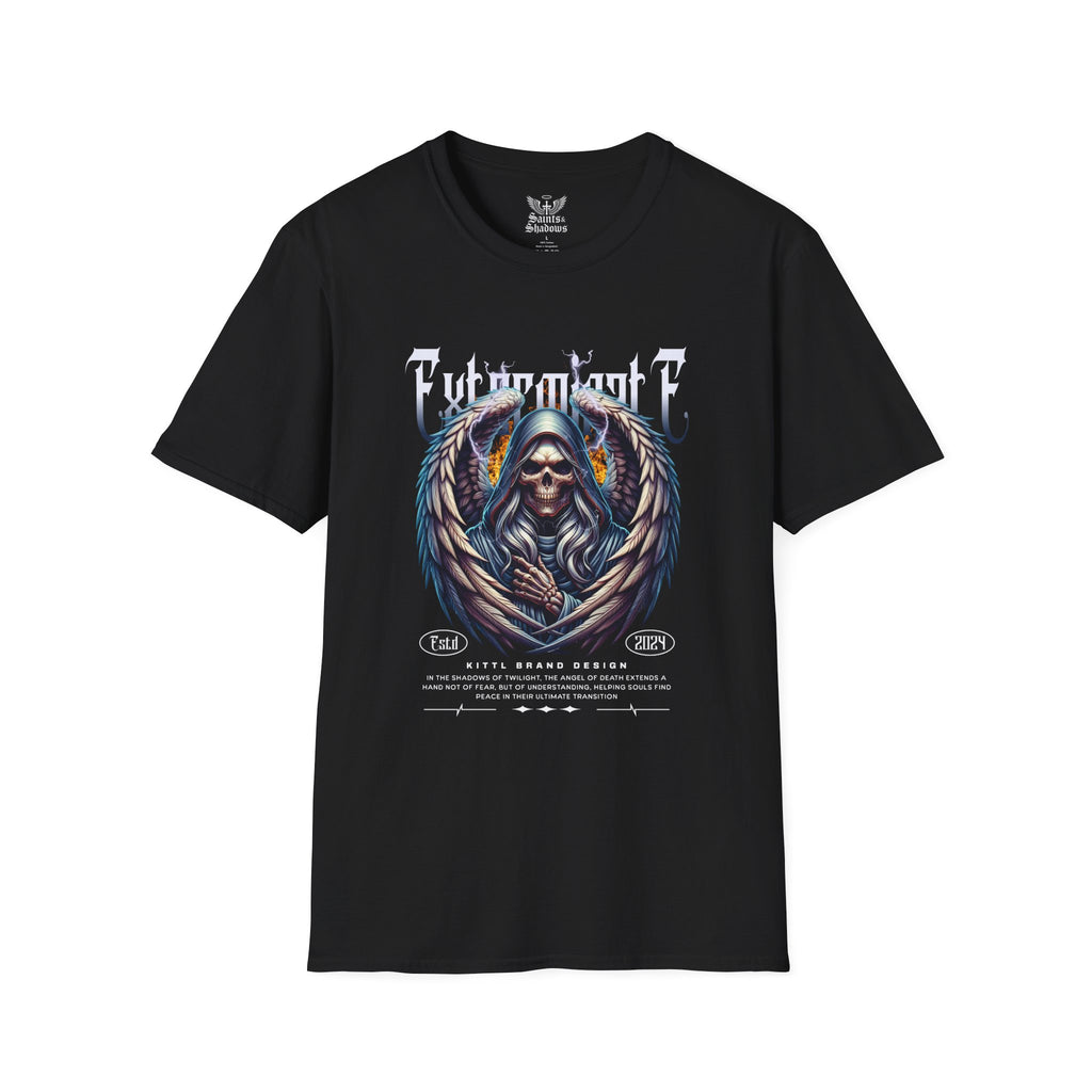Saints and Shadows - Exterminate, Angelic Artwork Unisex Softstyle T-Shirt, Casual Wear