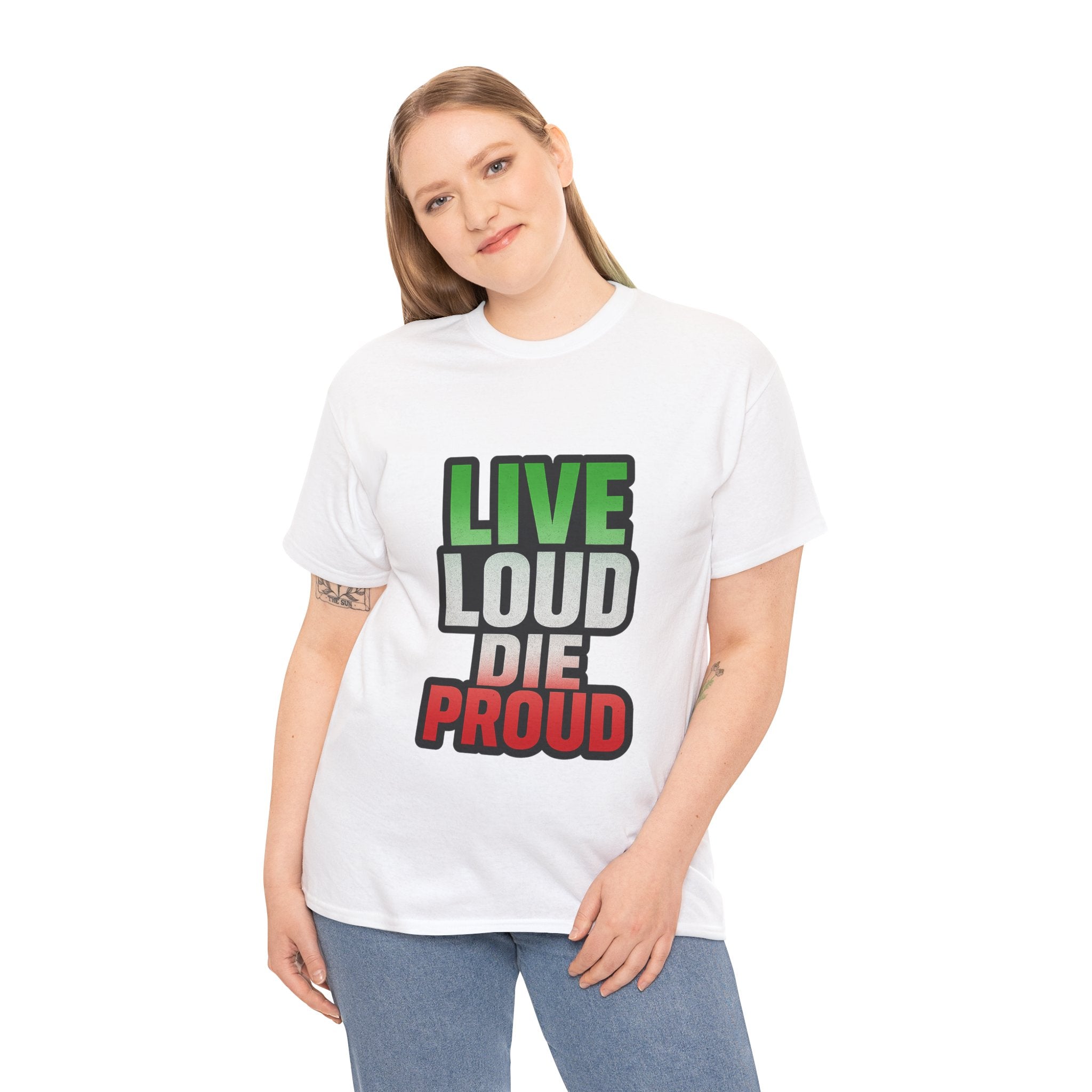 Live Loud Die Proud Italian Flag Tee