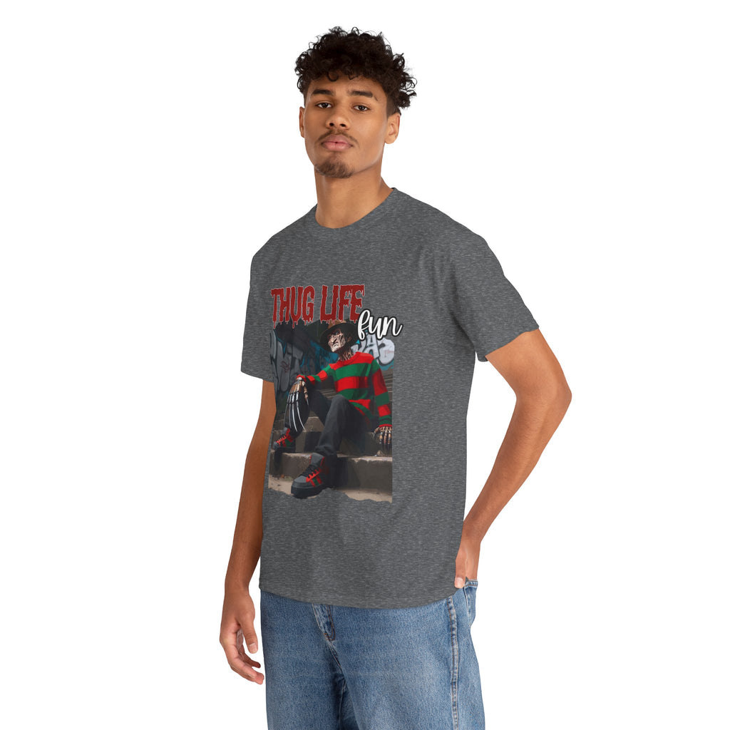 Freddie Kruger, Thug Life Tee - Horror Graphic Tee, Unisex Cotton Shirt, Halloween Costume, Horror Movie Gift