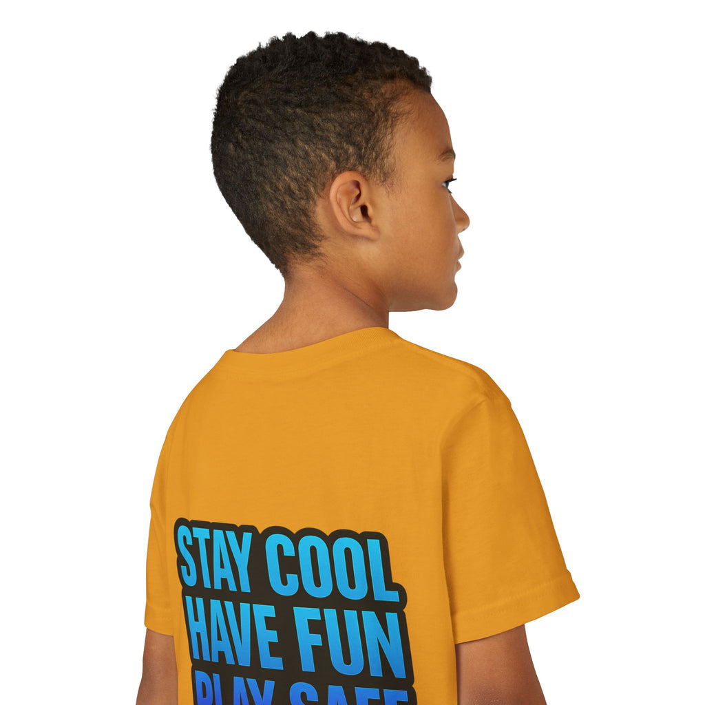 DJ KAT PAWS Paw-Sitive Waves Only, Youth Tee | Kids Surfing T-Shirt, Fun Cat Graphic Top, Summer Apparel, Gifts for Animal Lovers