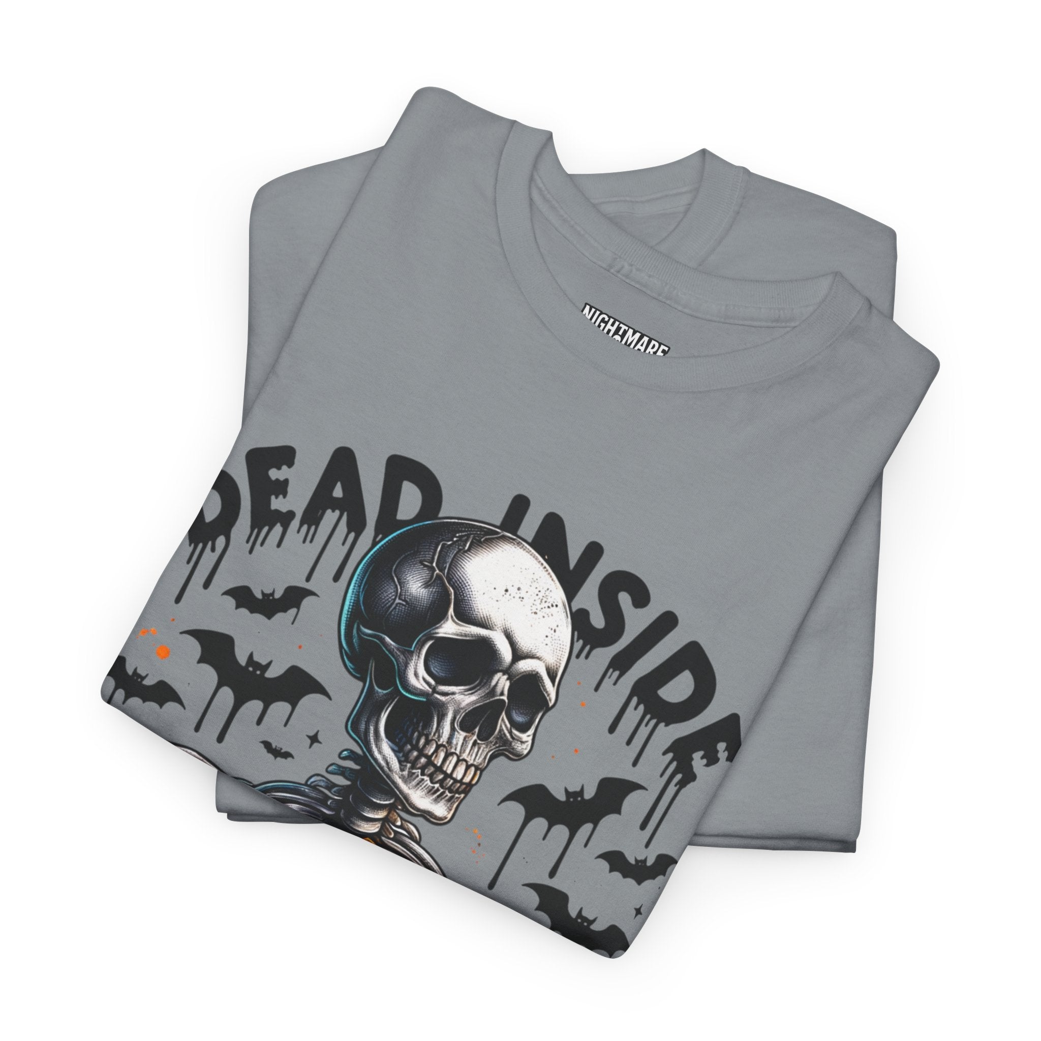 Dead Inside, Spooky Season Tee, Unisex Heavy Cotton T-Shirt, Halloween Shirt, Fun Casual Wear, Graphic Tee, Gift for Halloween Lovers