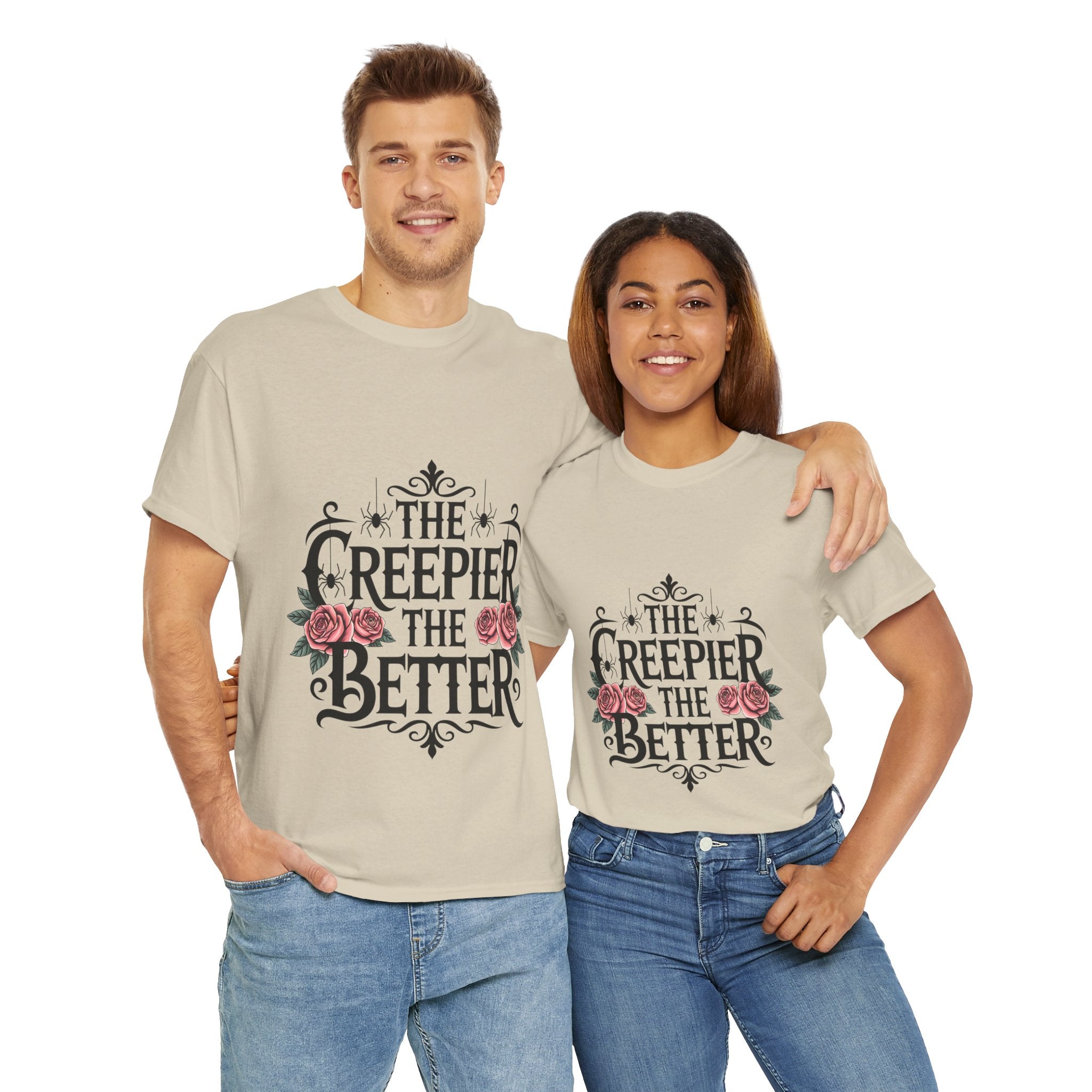 The Creepier the Better Tee, Perfect for Halloween, Casual Wear, Gift for Friends, Vintage Style, Unique Graphic T-Shirt