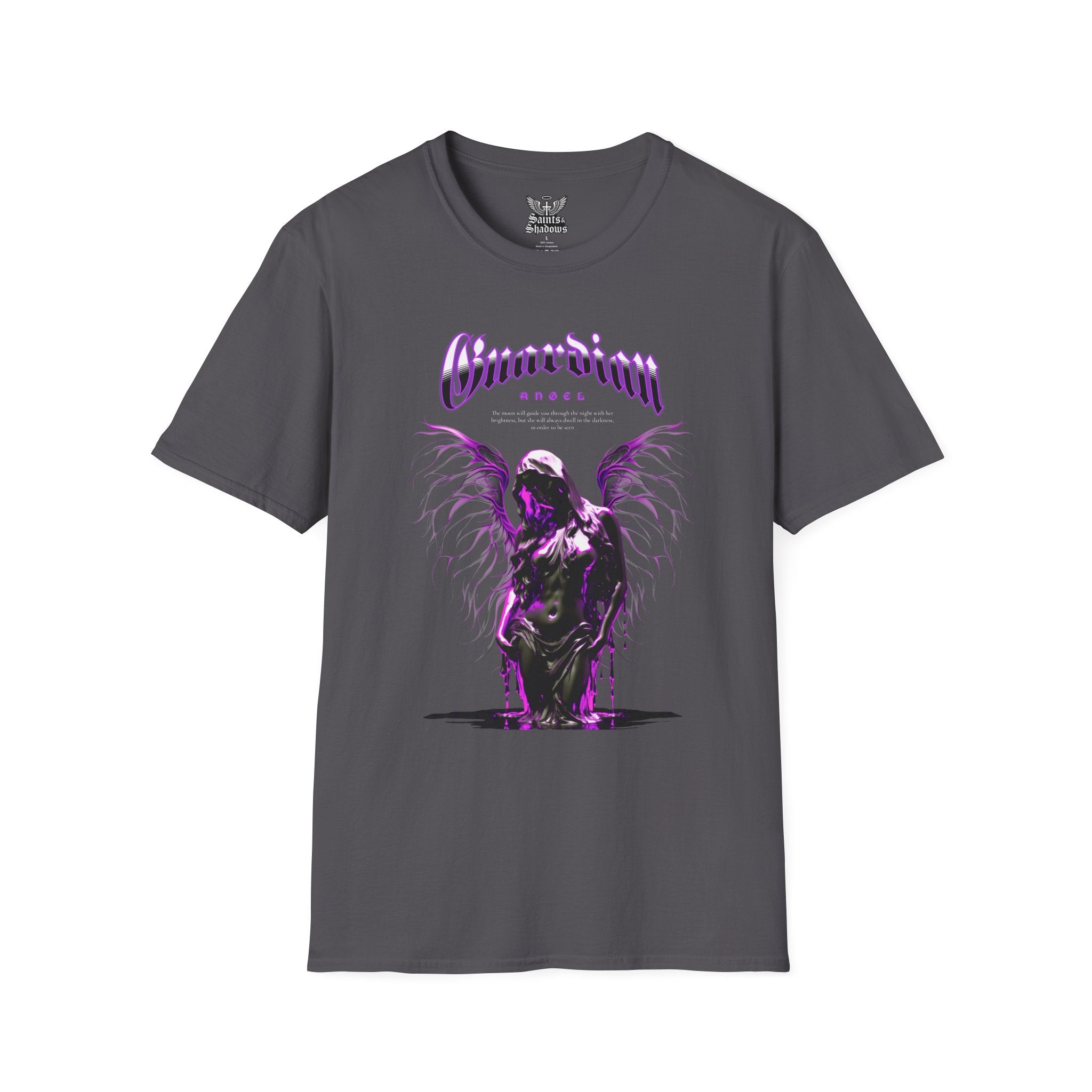 Saints and Shadows - Guardian Angel, Angelic Artwork Unisex Softstyle T-Shirt, Casual Wear