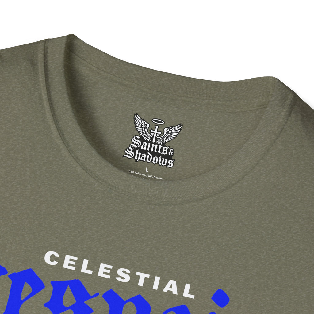 Saints and Shadows - Celestial Despair, Angelic Artwork Unisex Softstyle T-Shirt, Casual Wear