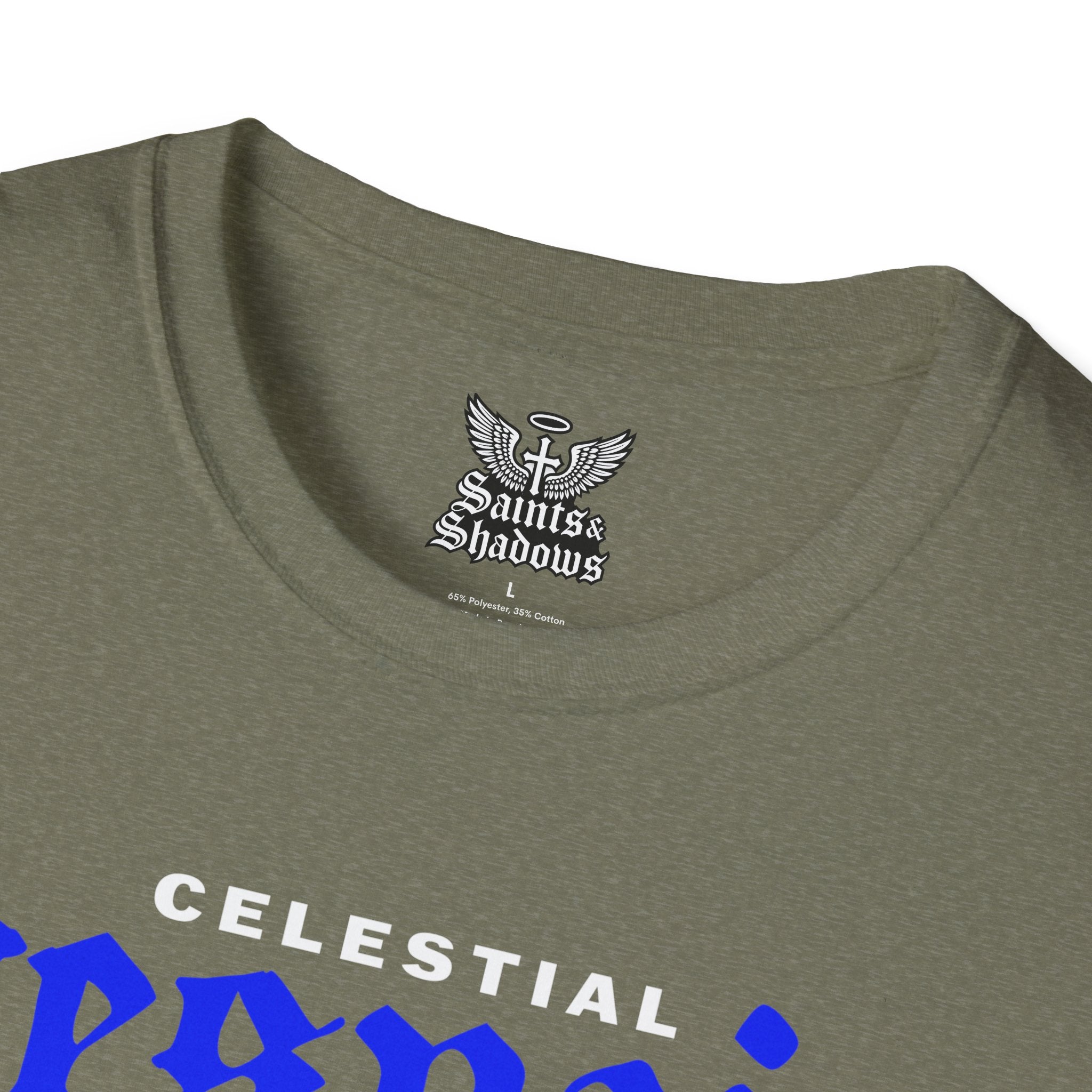 Saints and Shadows - Celestial Despair, Angelic Artwork Unisex Softstyle T-Shirt, Casual Wear