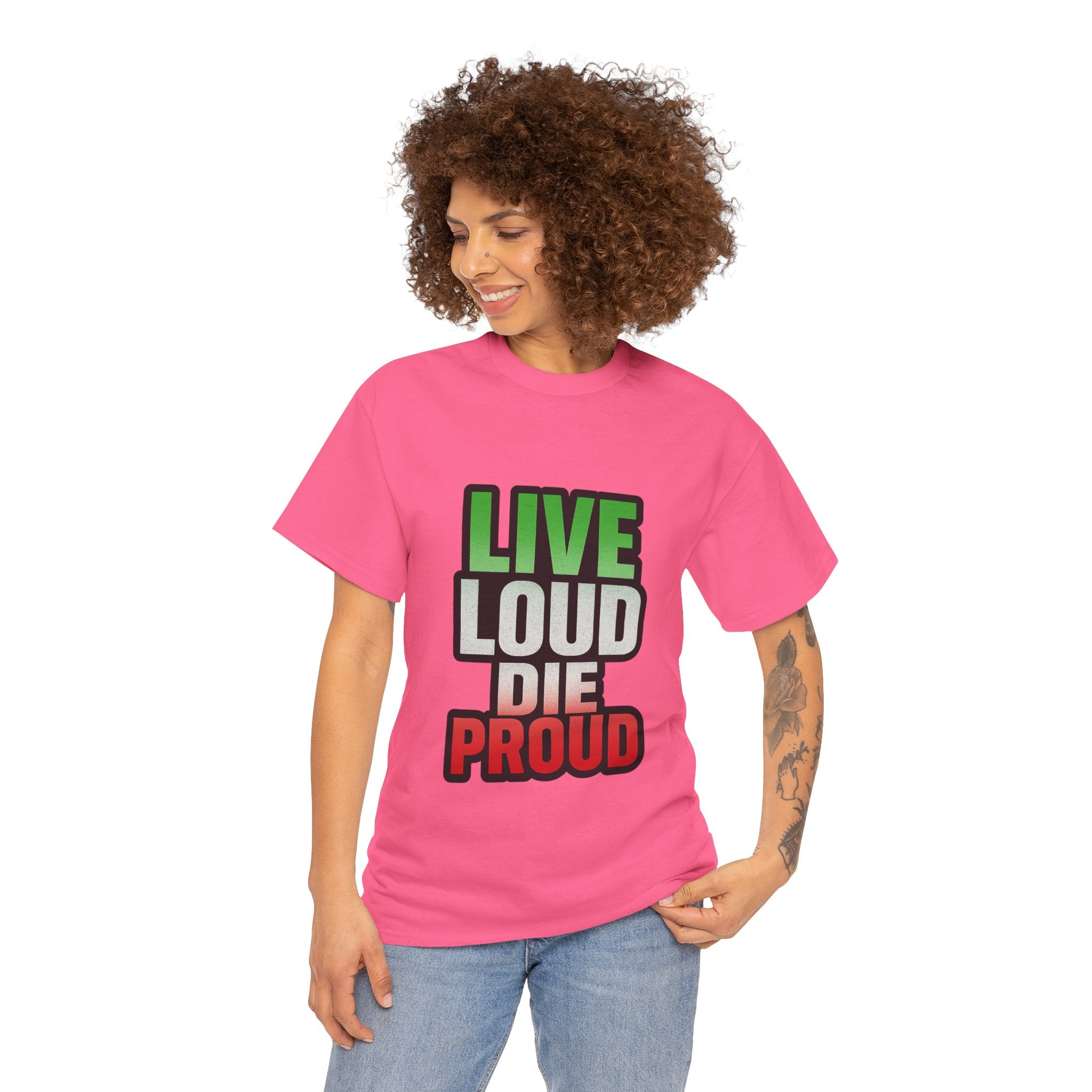 Live Loud Die Proud Italian Flag Tee
