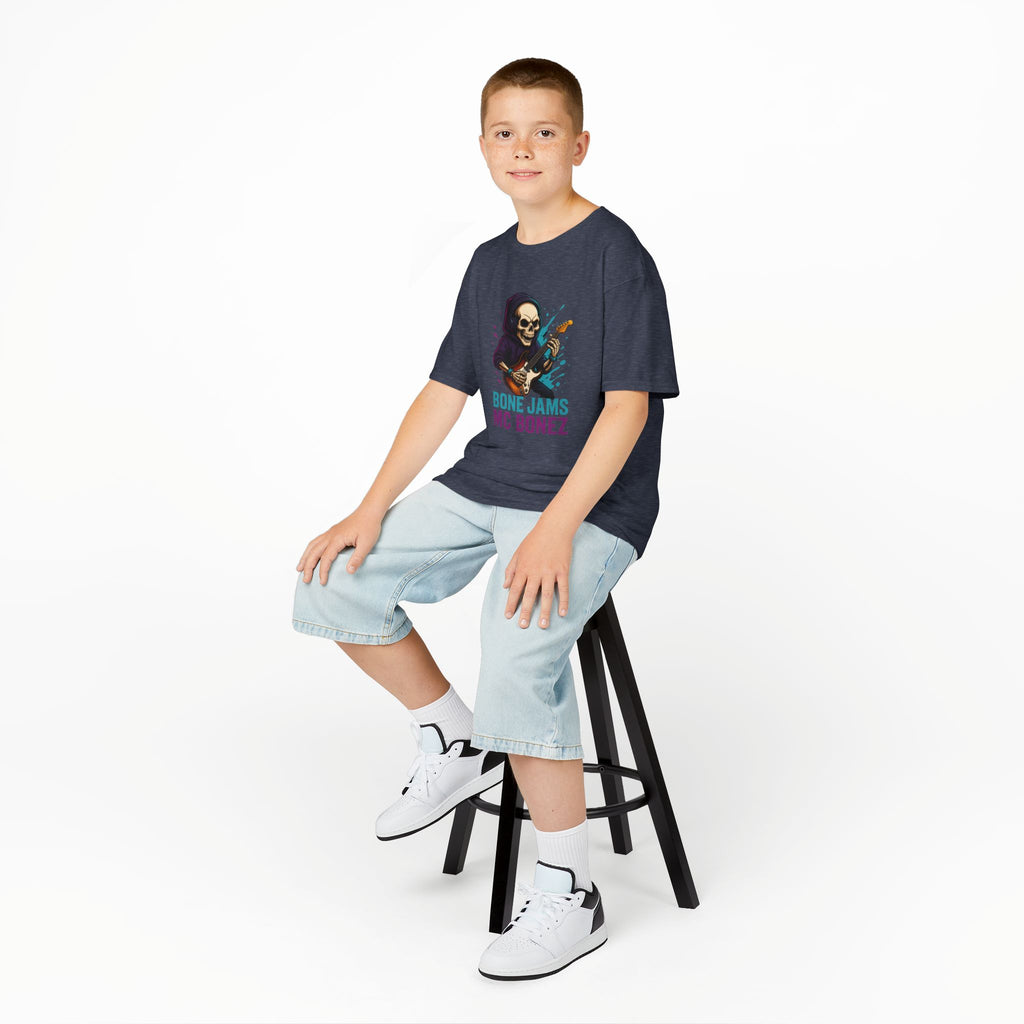 Bone Jams MC Bonez, Kids Tee | Guitar Edition | Cool Graphic Tee, Music Fan Shirt, Unique Gift for Young Musicians