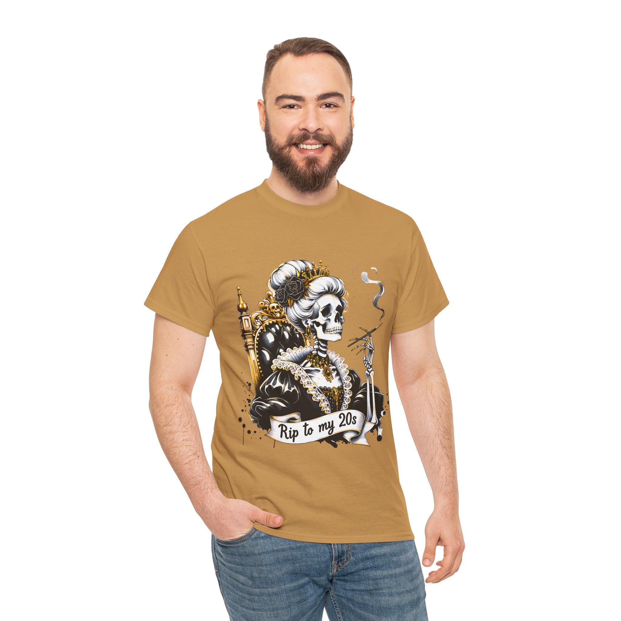 Rip to my 20s Tee, Heavy, Unisex Graphic Shirt, Birthday Gift, Casual Wear, Vintage Style, Floral Design T-shirt