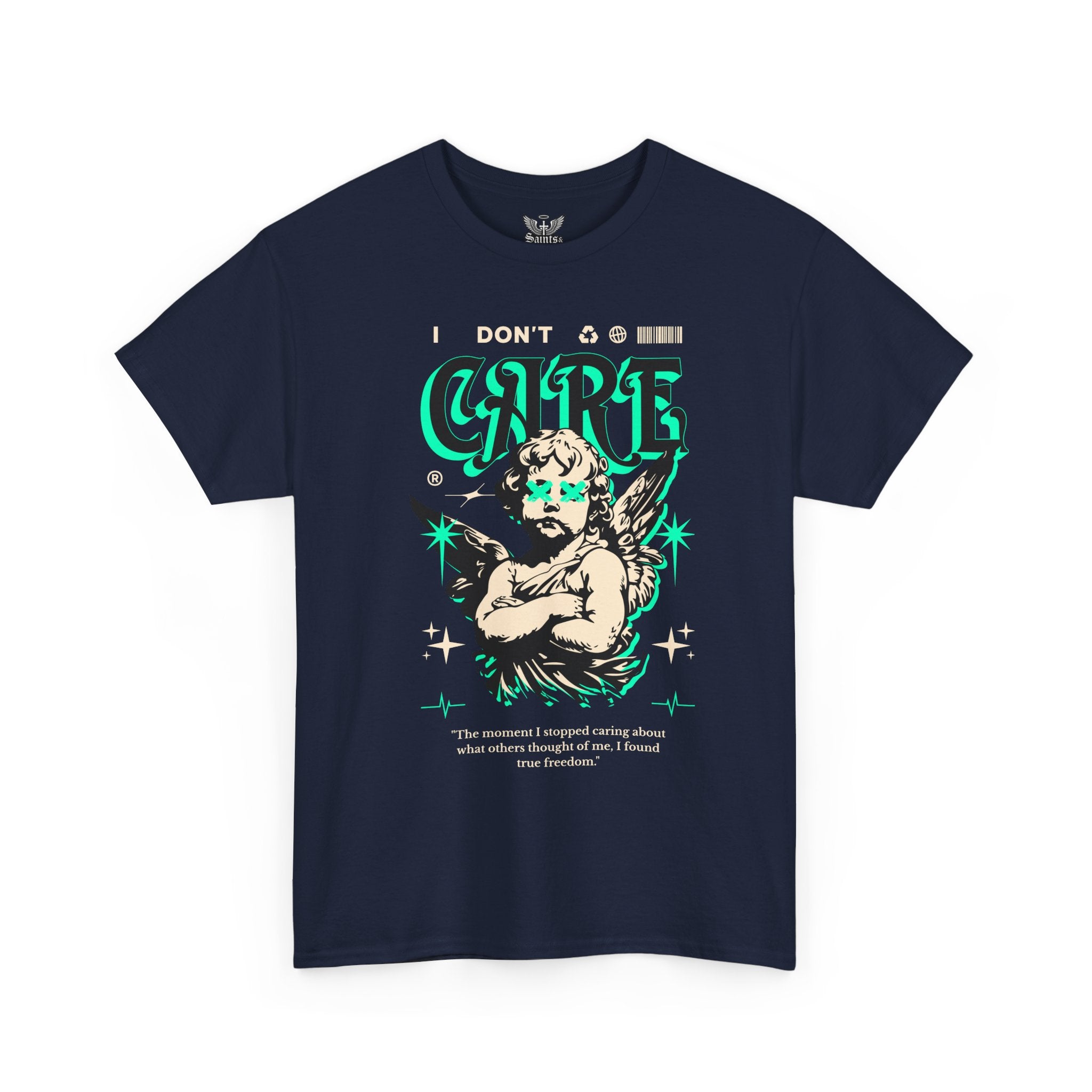 Saints and Shadows - I Don't Care, Angelic Artwork Unisex Softstyle T-Shirt, Casual Wear