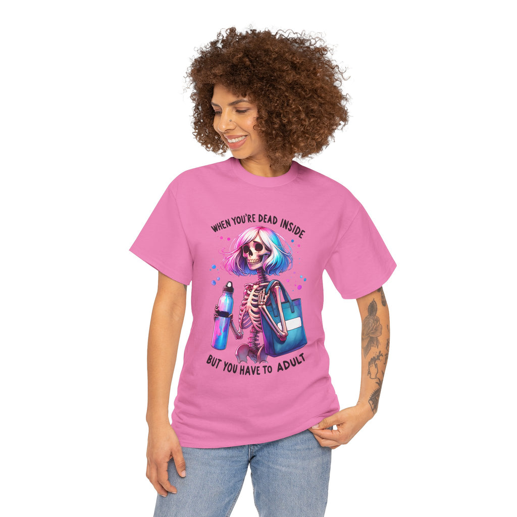 When you're dead onside, Whimsical Skeleton Tee, Funny Graphic Shirt, Perfect for Halloween, Unique Gift Idea, Casual Wear, Everyday Humor