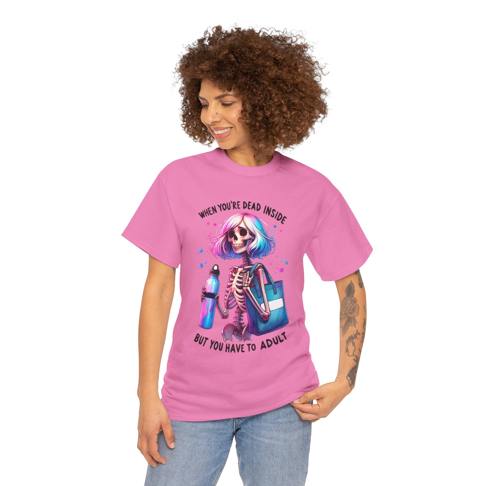 When you're dead onside, Whimsical Skeleton Tee, Funny Graphic Shirt, Perfect for Halloween, Unique Gift Idea, Casual Wear, Everyday Humor