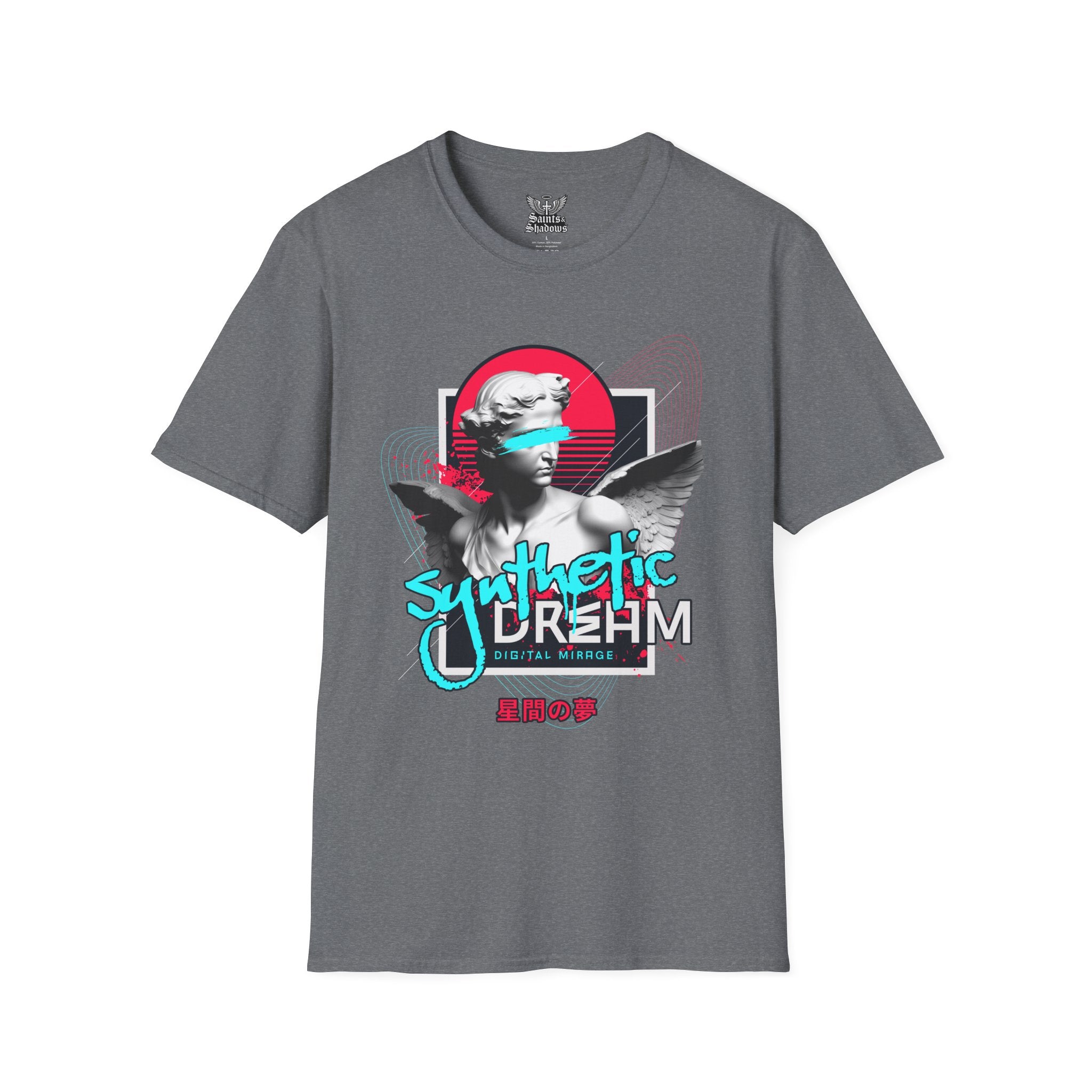 Saints and Shadows - Synthetic Dream, Angelic Artwork Unisex Softstyle T-Shirt, Casual Wear