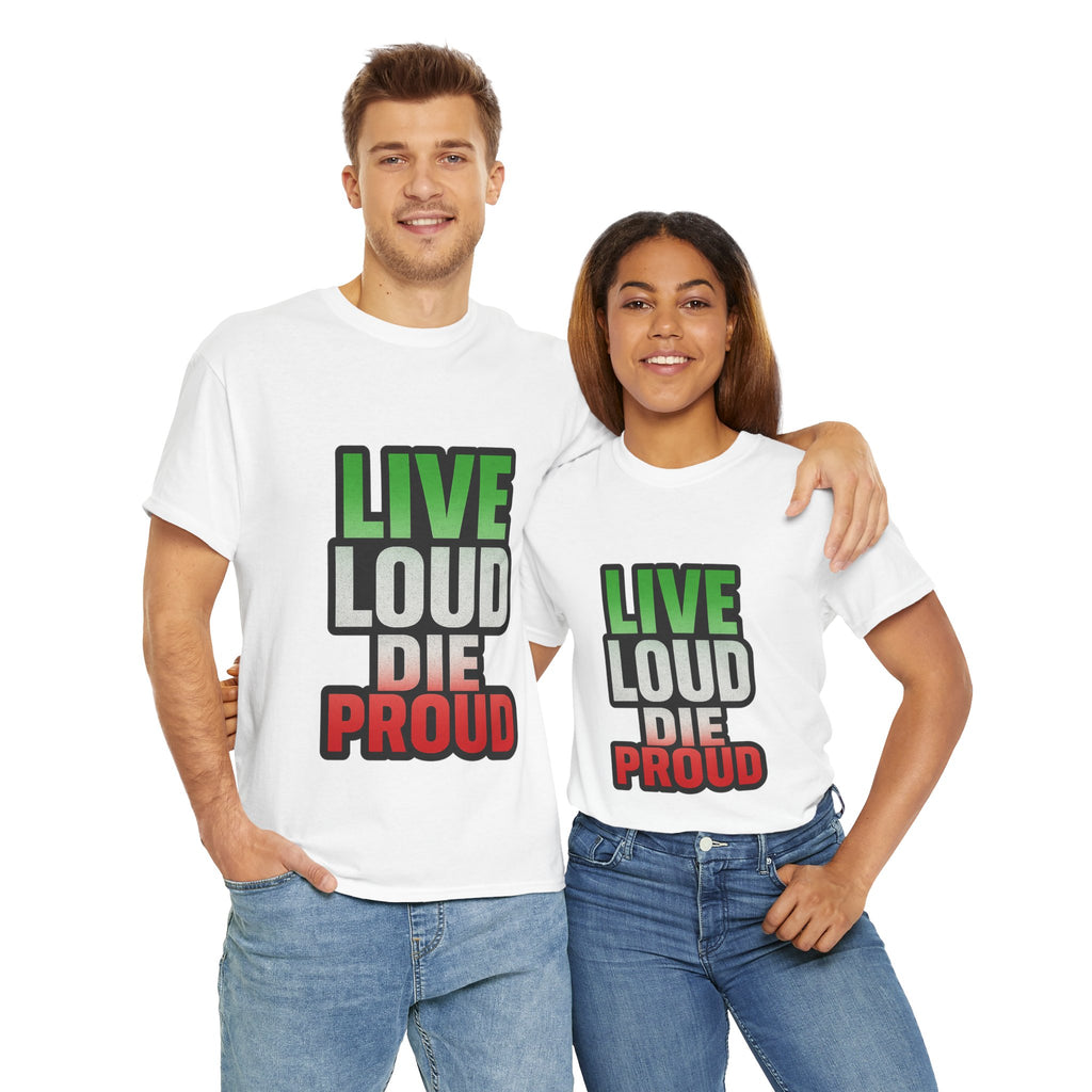 Live Loud Die Proud Italian Flag Tee