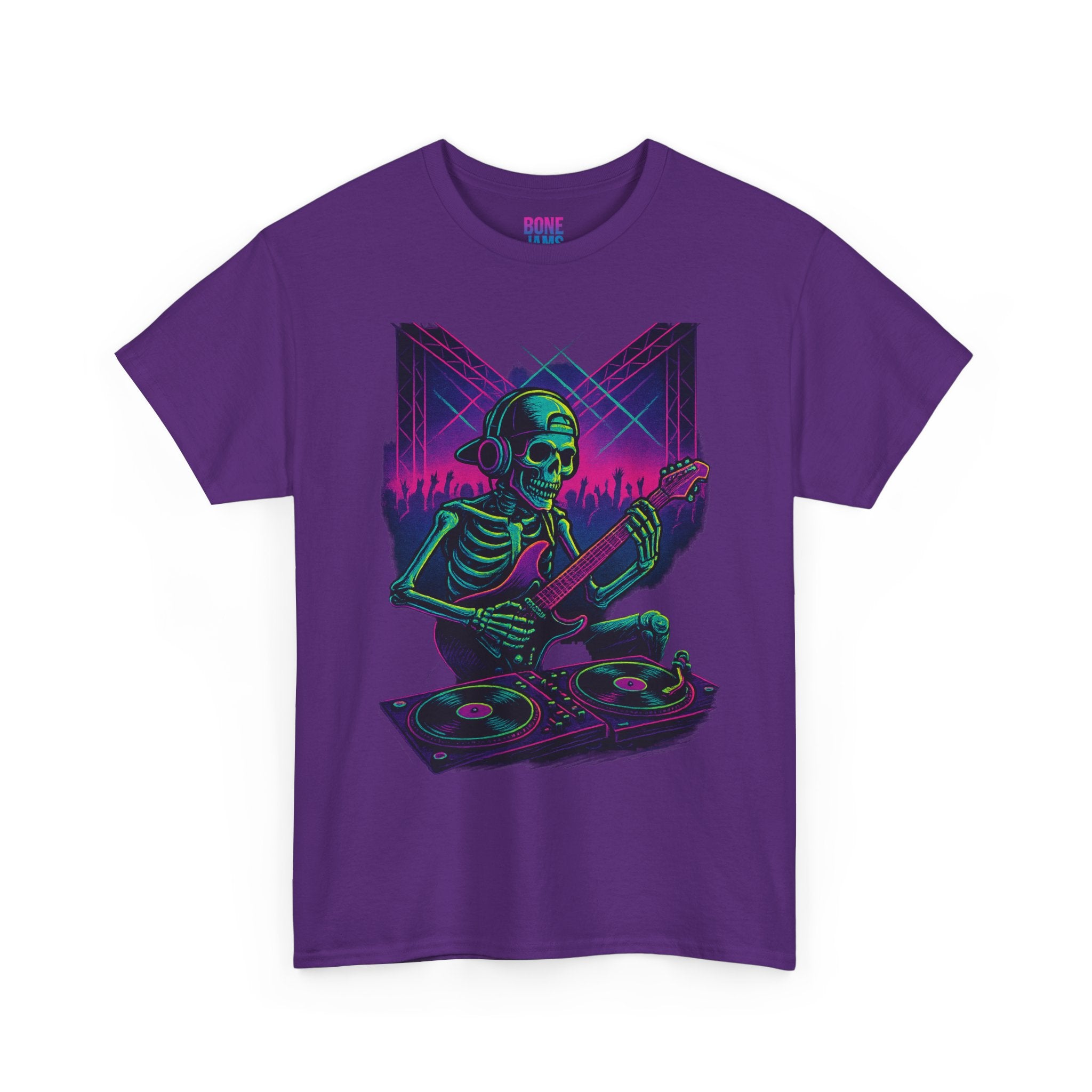 Bone Jams Rockin’ Skeleton, Tee | Loud Enough to Wake the Dead | Unisex Cotton Shirt for Music Lovers, Concerts, Halloween, Gifts