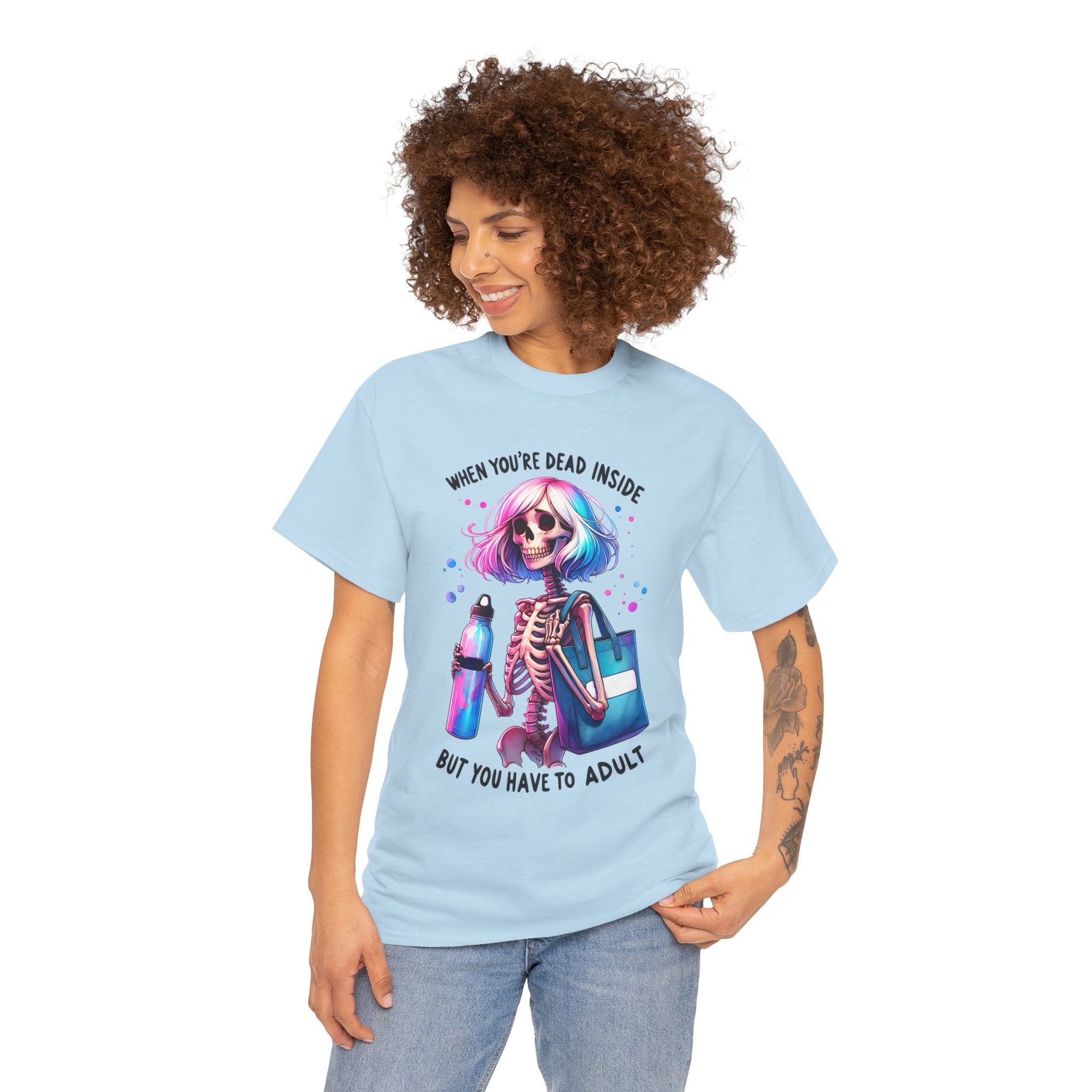When you're dead onside, Whimsical Skeleton Tee, Funny Graphic Shirt, Perfect for Halloween, Unique Gift Idea, Casual Wear, Everyday Humor