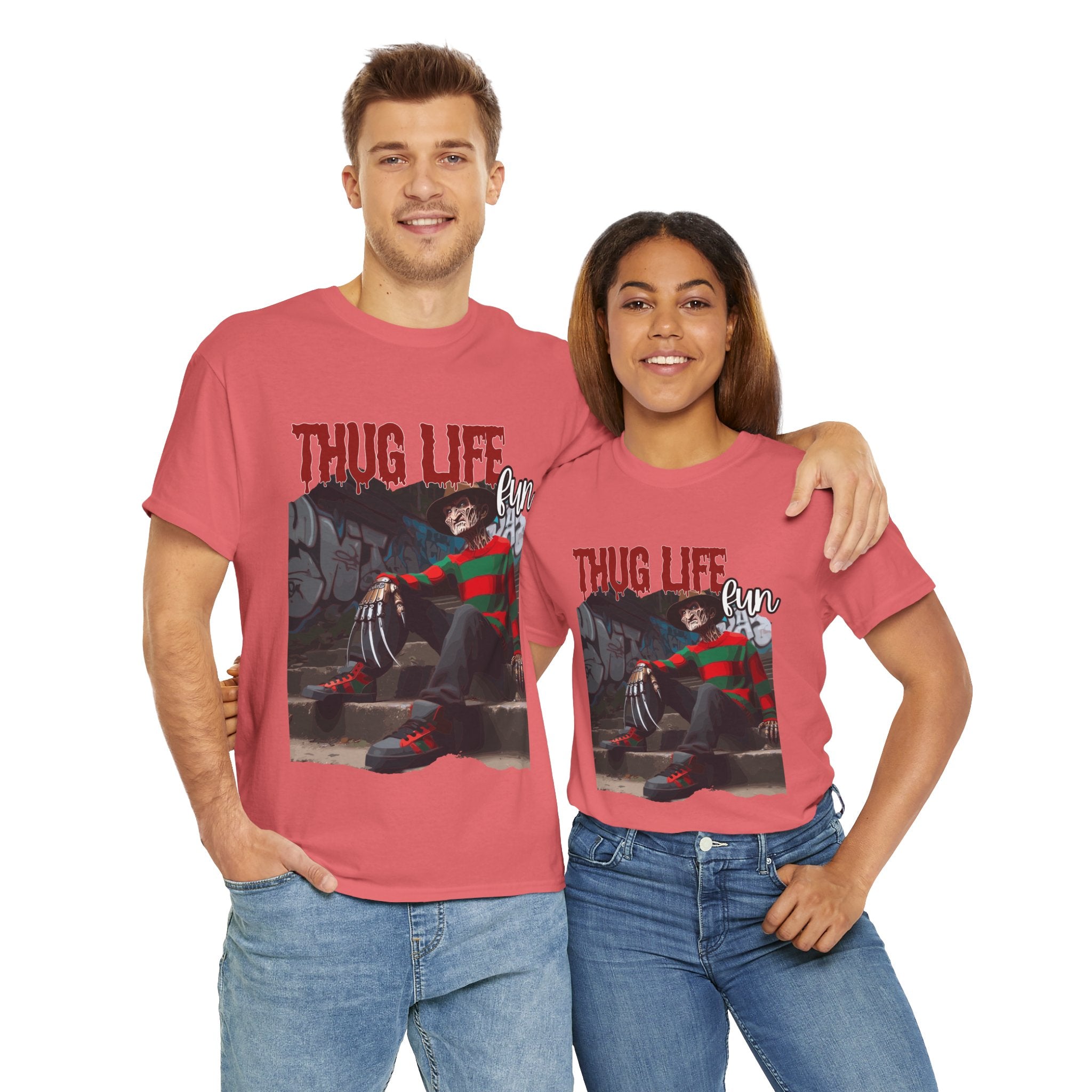 Freddie Kruger, Thug Life Tee - Horror Graphic Tee, Unisex Cotton Shirt, Halloween Costume, Horror Movie Gift