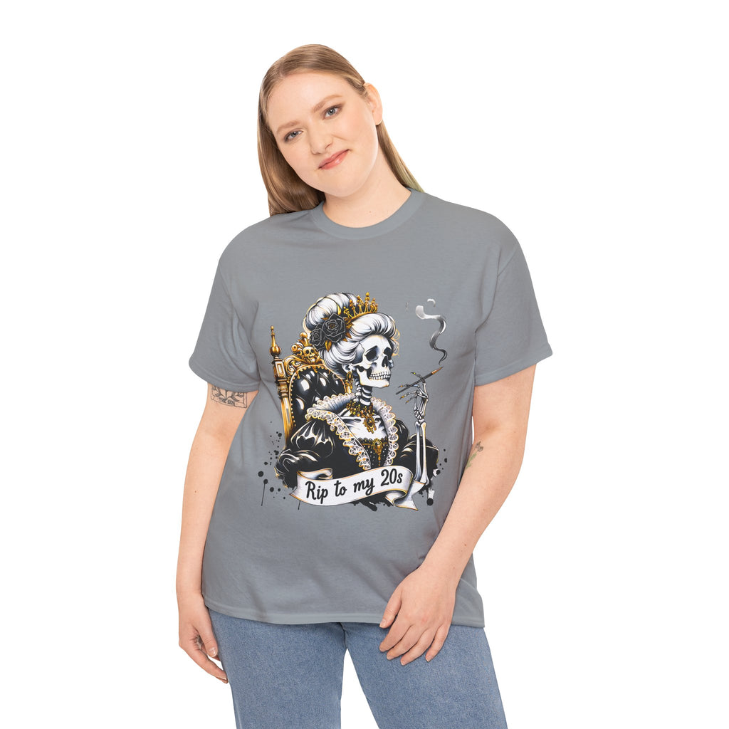 Rip to my 20s Tee, Heavy, Unisex Graphic Shirt, Birthday Gift, Casual Wear, Vintage Style, Floral Design T-shirt