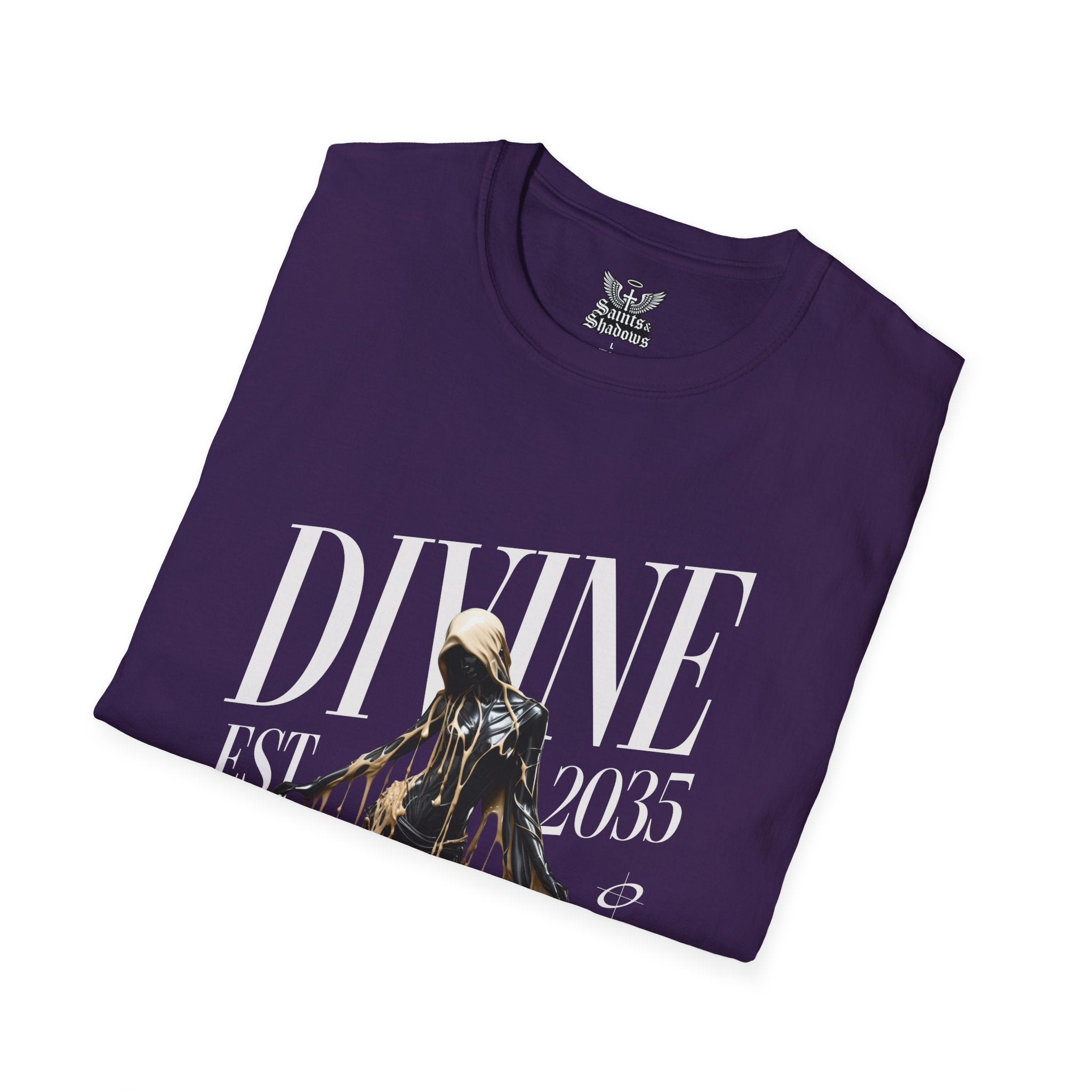 Saints and Shadows - Divine, Angelic Artwork Unisex Softstyle T-Shirt, Casual Wear