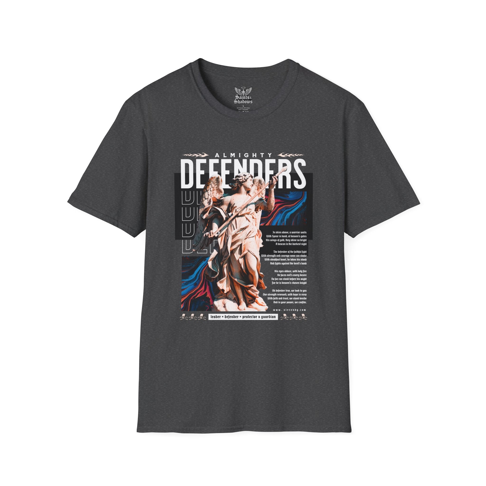 Saints and Shadows - Almighty Defenders, Angelic Artwork Unisex Softstyle T-Shirt, Casual Wear