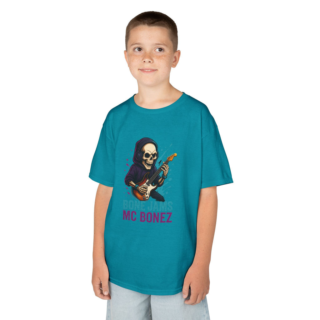 Bone Jams MC Bonez, Kids Tee | Guitar Edition | Cool Graphic Tee, Music Fan Shirt, Unique Gift for Young Musicians