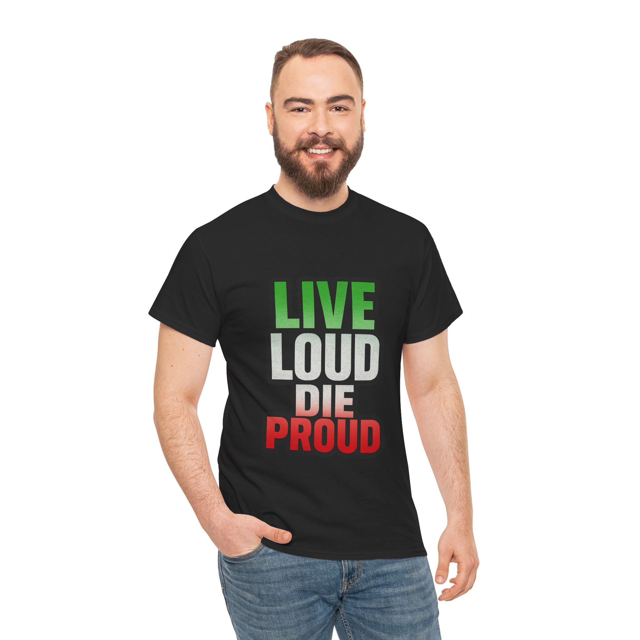 Live Loud Die Proud Italian Flag Tee