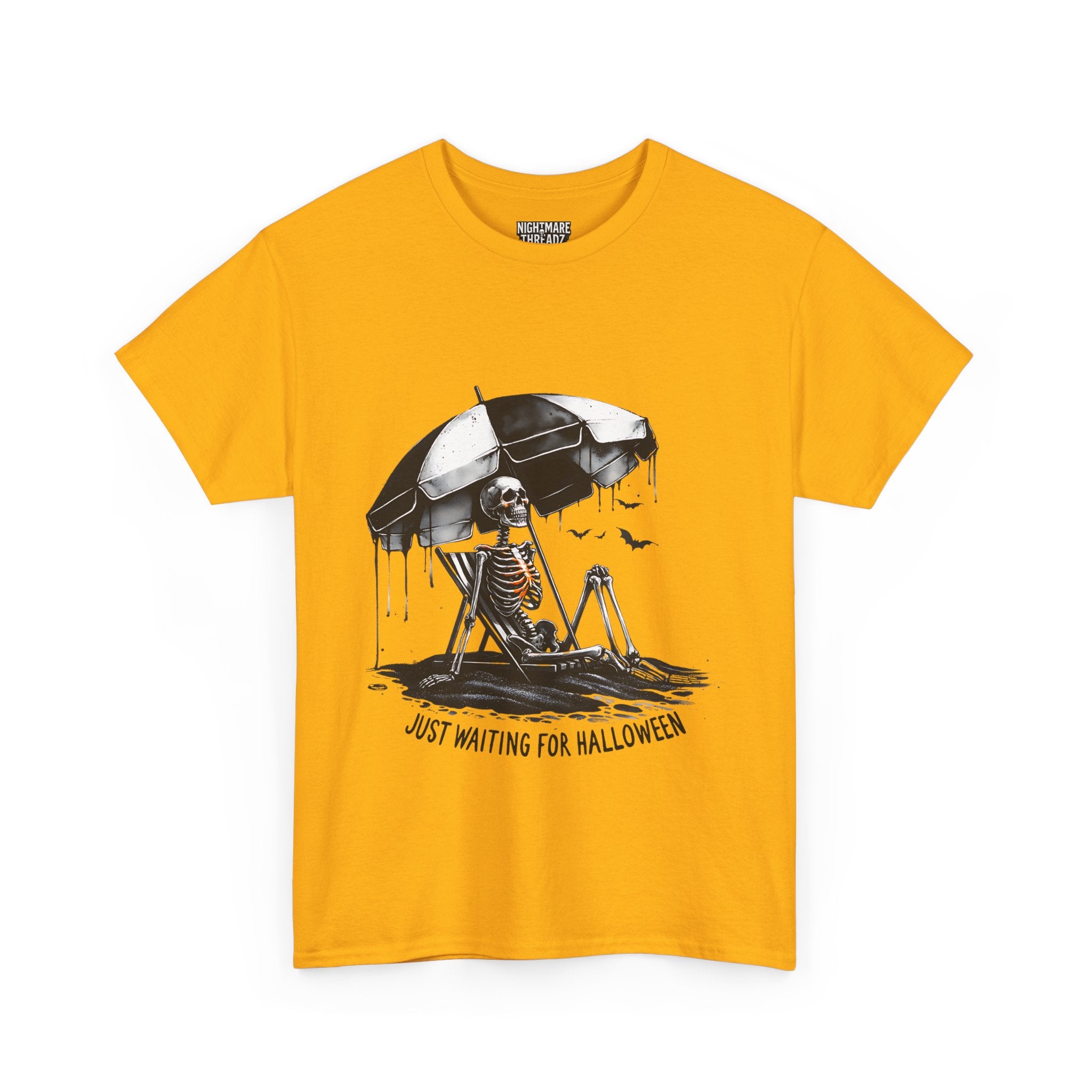Just Waiting for Halloween, Heavy, Unisex Graphic Shirt, Birthday Gift, Casual Wear, Vintage Style, Floral Design T-shirt