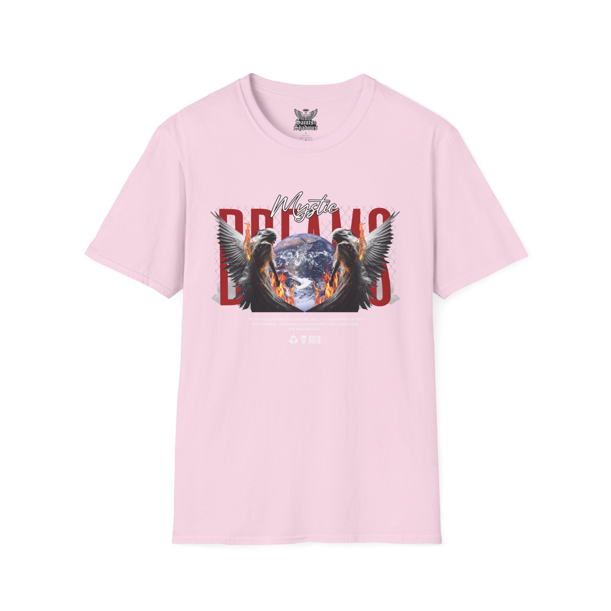 Saints and Shadows - Mystic Wings, Angelic Artwork Unisex Softstyle T-Shirt, Casual Wear