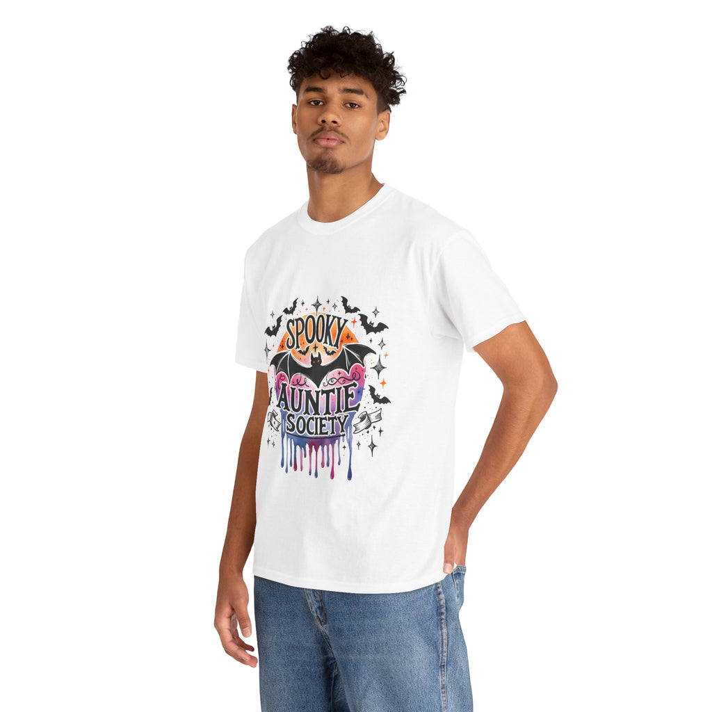Spooky Auntie Society Tee, Ghost Lovers T-Shirt, Halloween Costume Shirt, Unisex Graphic Tee, Fun Family Gathering Apparel