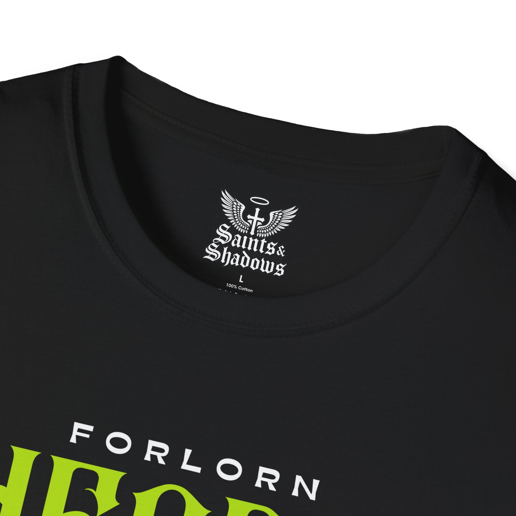 Saints and Shadows - Forlorn Heart, Angelic Artwork Unisex Softstyle T-Shirt, Casual Wear