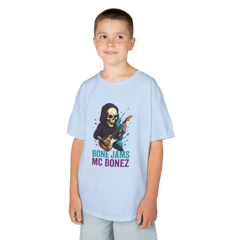 Bone Jams MC Bonez, Kids Tee | Guitar Edition | Cool Graphic Tee, Music Fan Shirt, Unique Gift for Young Musicians