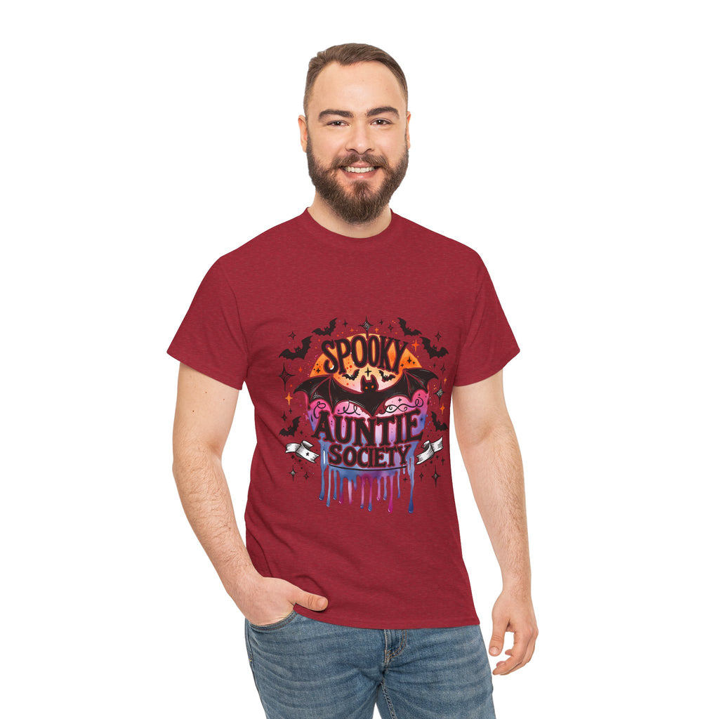 Spooky Auntie Society Tee, Ghost Lovers T-Shirt, Halloween Costume Shirt, Unisex Graphic Tee, Fun Family Gathering Apparel