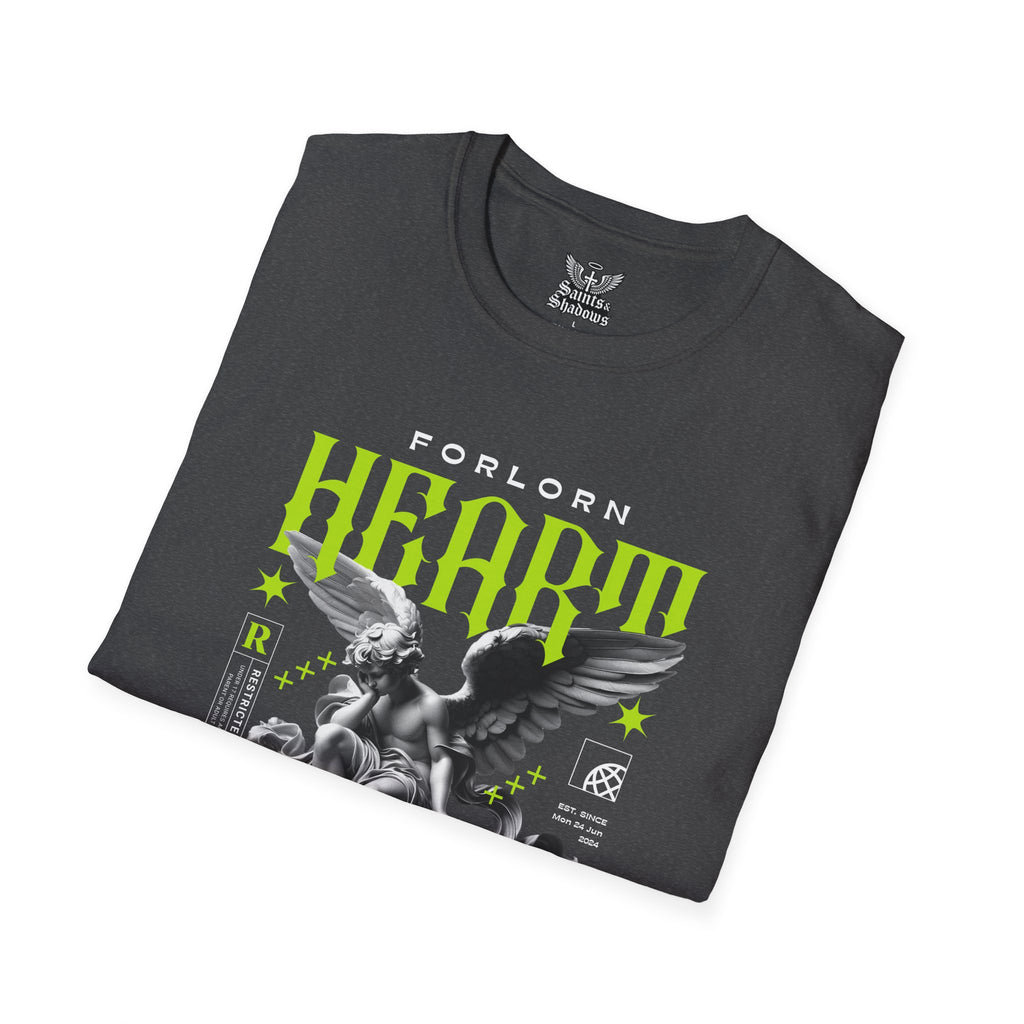Saints and Shadows - Forlorn Heart, Angelic Artwork Unisex Softstyle T-Shirt, Casual Wear
