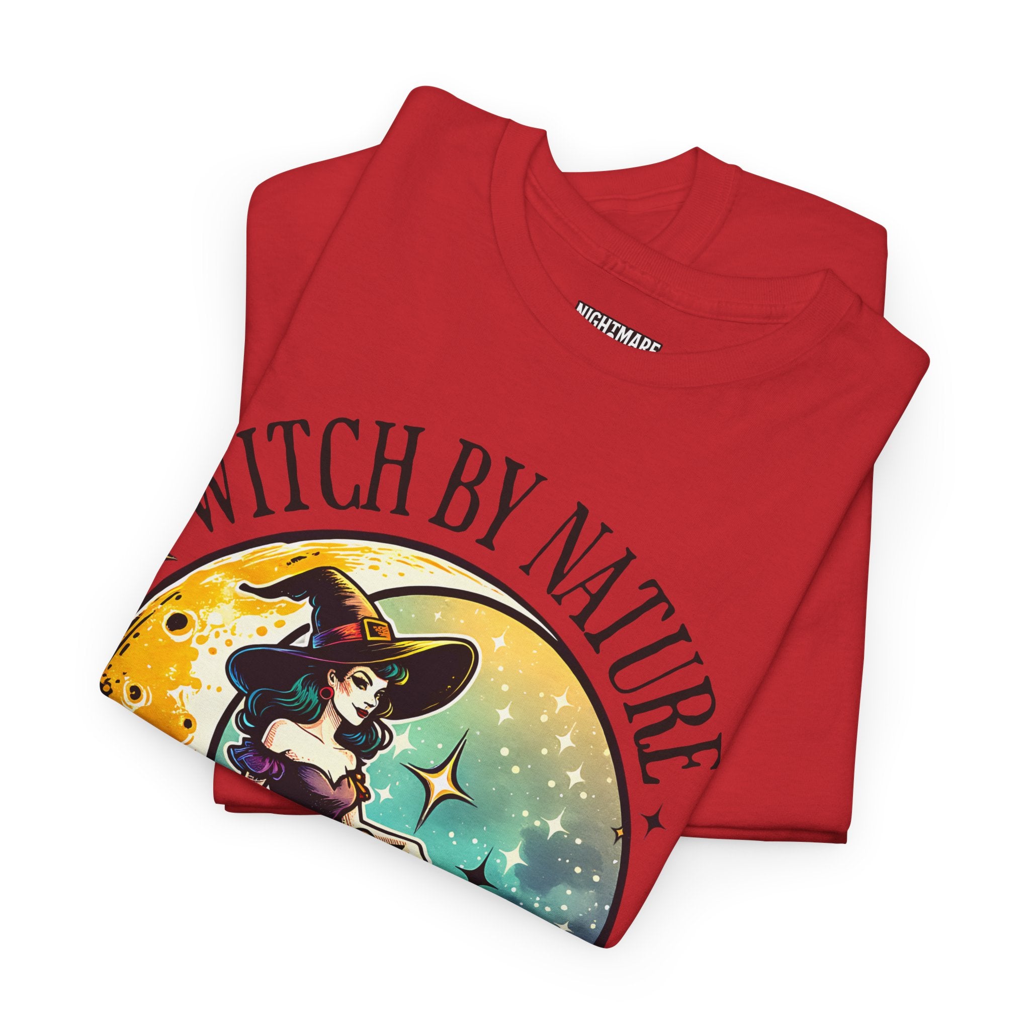 Witchy Cotton Tee - "Witch by Nature, Bitch by Choice" | Unisex Tee for Spooky Season, Boho Fashion, Festival Wear, Gift for Witches