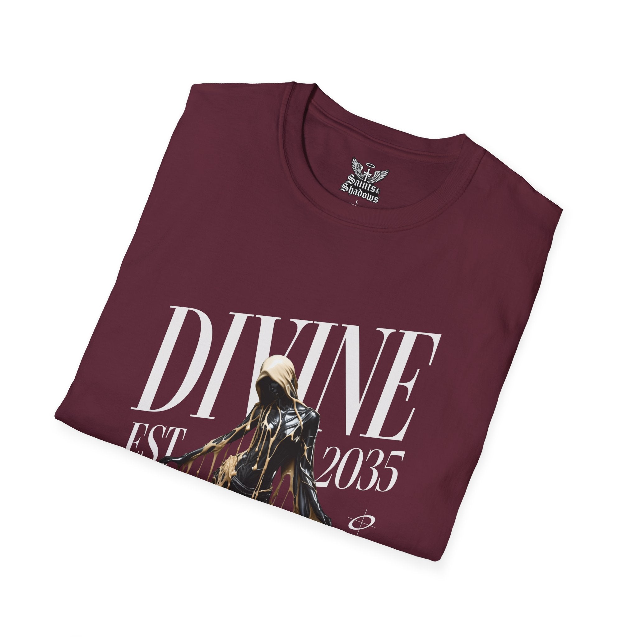 Saints and Shadows - Divine, Angelic Artwork Unisex Softstyle T-Shirt, Casual Wear