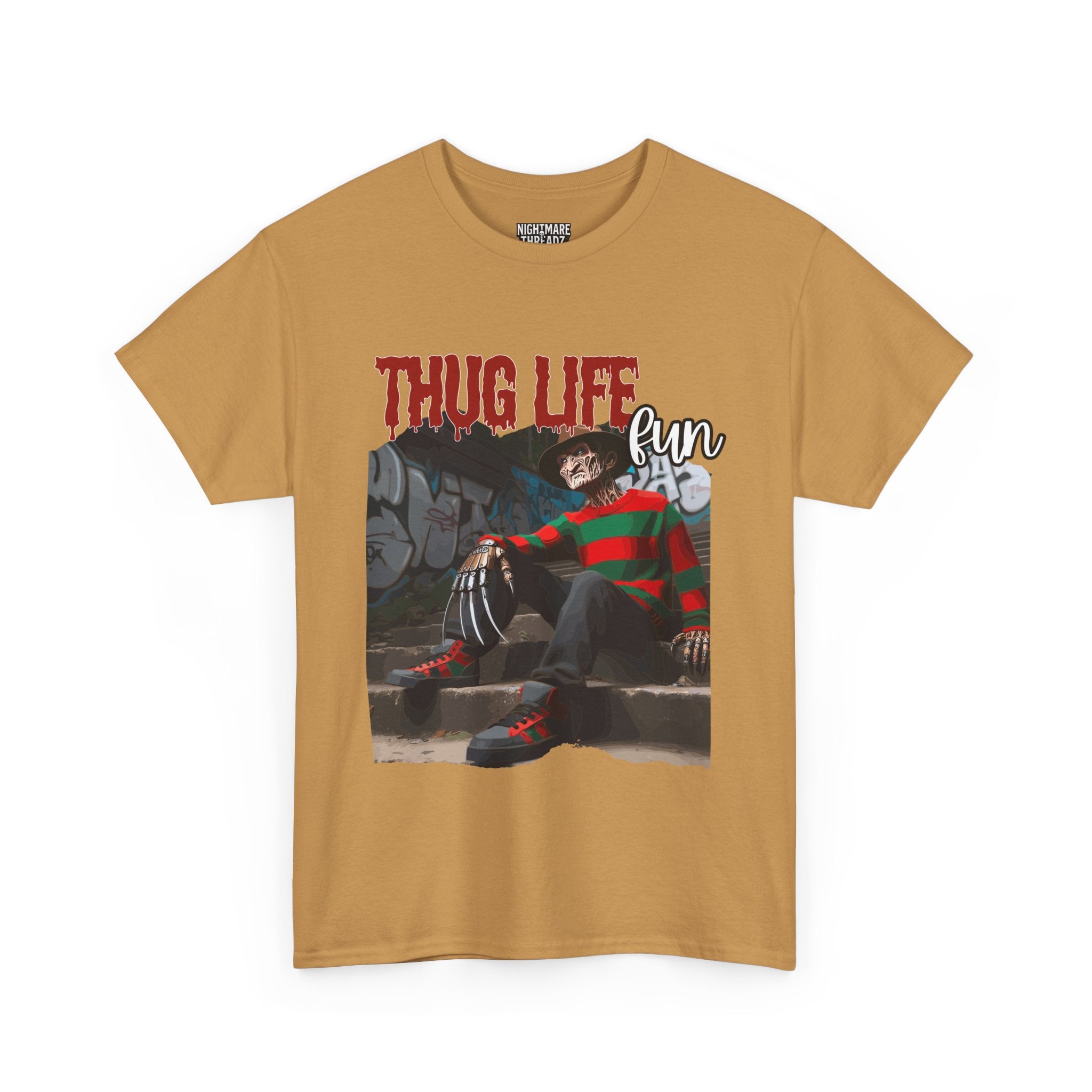 Freddie Kruger, Thug Life Tee - Horror Graphic Tee, Unisex Cotton Shirt, Halloween Costume, Horror Movie Gift