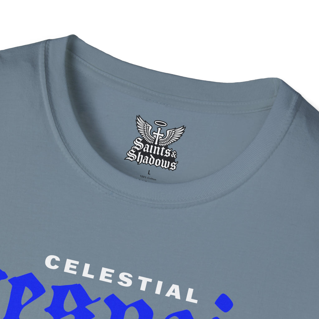 Saints and Shadows - Celestial Despair, Angelic Artwork Unisex Softstyle T-Shirt, Casual Wear