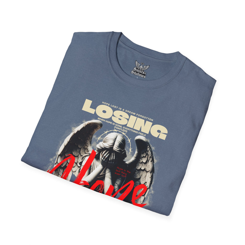 Saints and Shadows - Losing Hope, Angelic Artwork Unisex Softstyle T-Shirt, Casual Wear