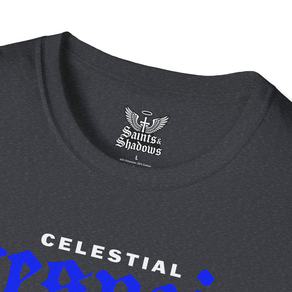 Saints and Shadows - Celestial Despair, Angelic Artwork Unisex Softstyle T-Shirt, Casual Wear