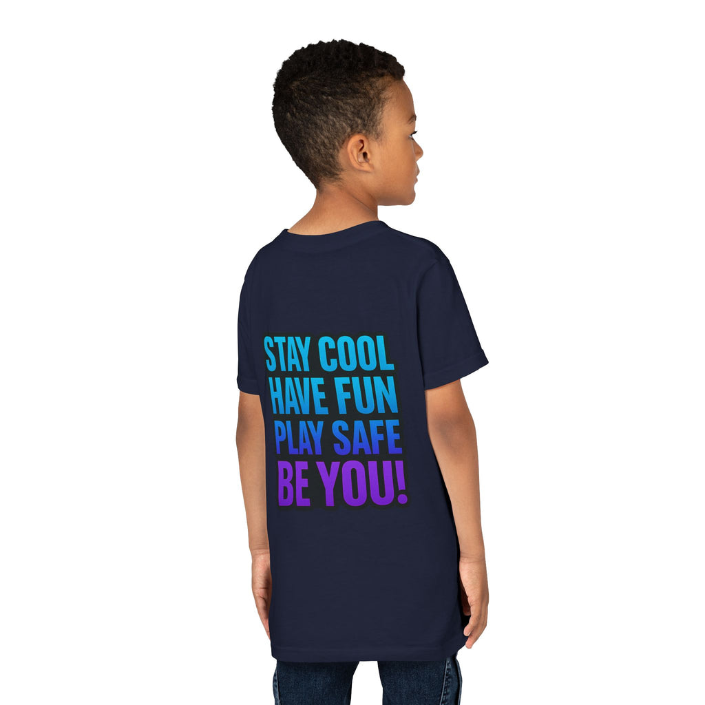 DJ KAT PAWS Paw-sitively Shredding, Skateboarding Youth Tee | Fun Summer Shirt, Motivational Kids T-Shirt, Birthday Gift for Boys & Girls