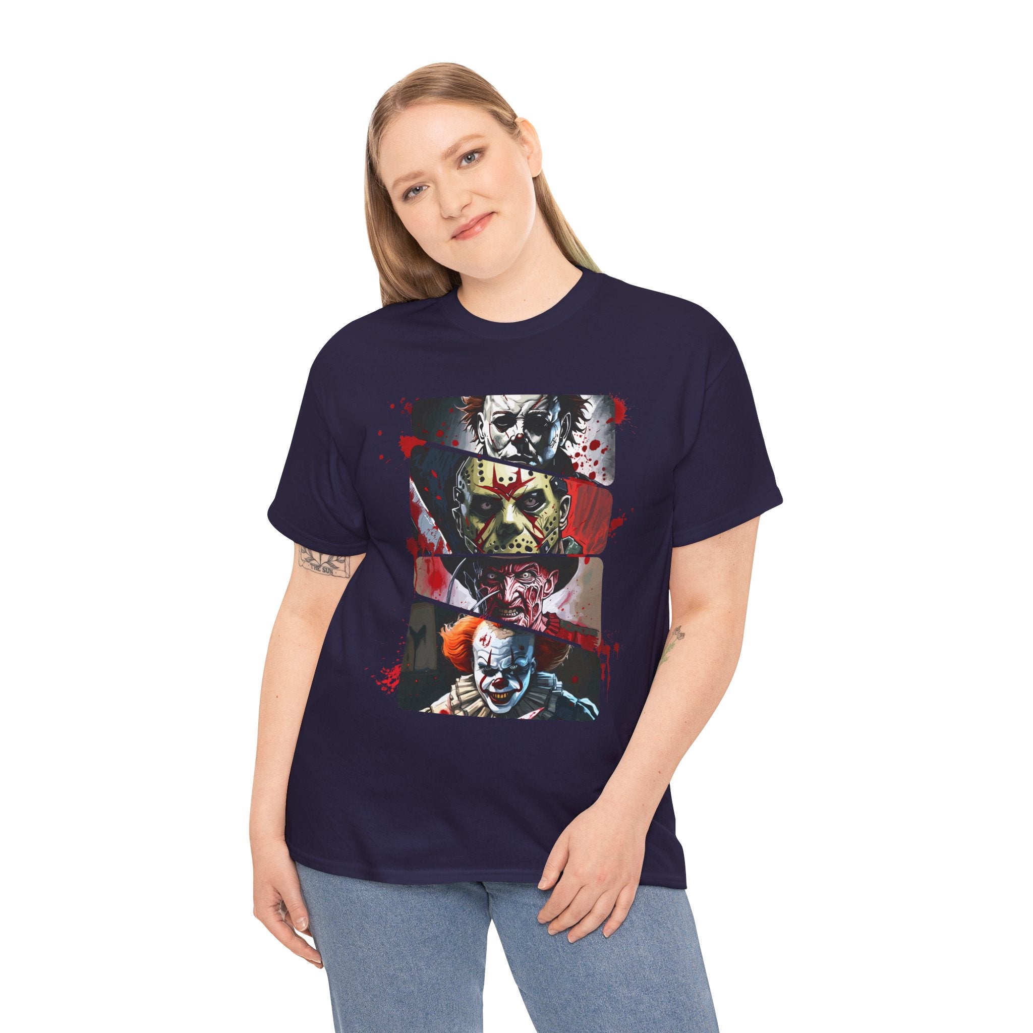 Horror Legends Horror Graphic Tee, Unisex Cotton Shirt, Halloween Costume, Horror Movie Gift, Spooky T-Shirt, Horror Fan Apparel
