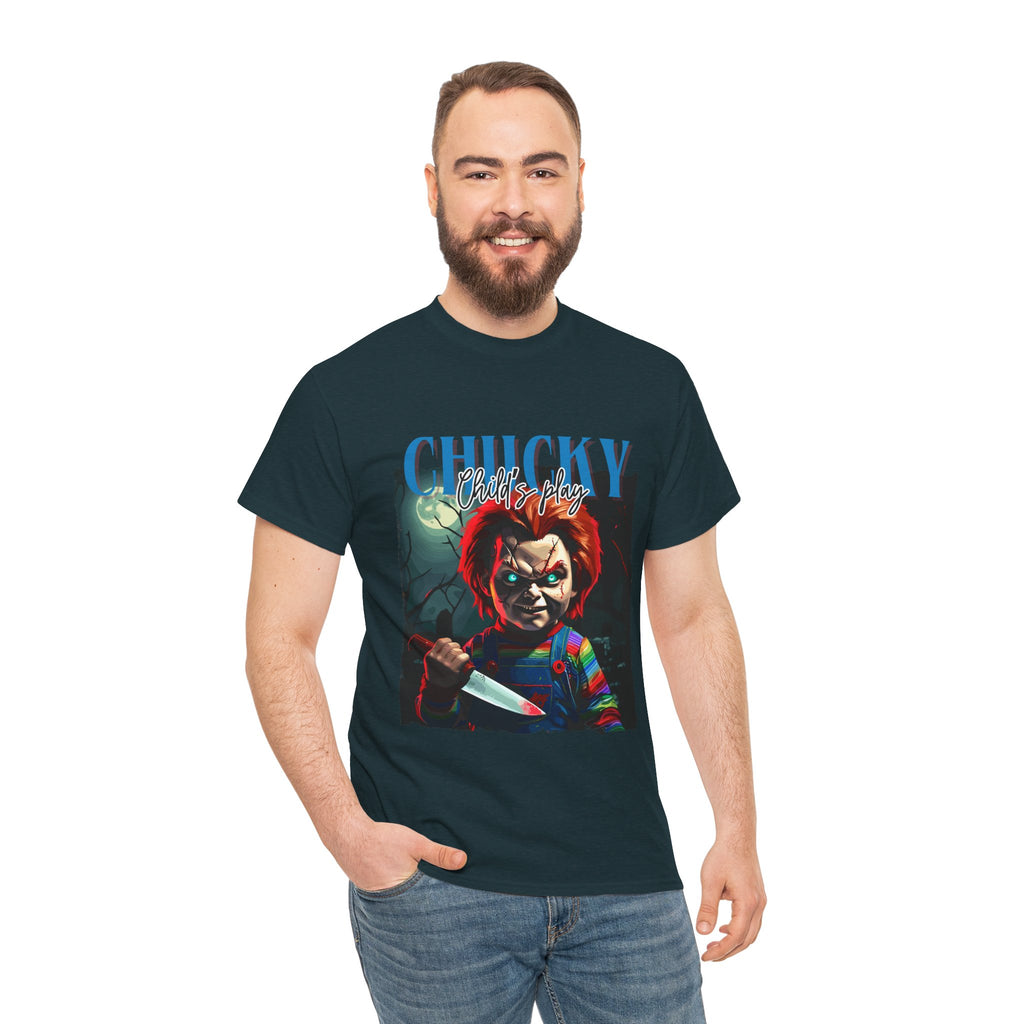 Chucky Horror Graphic Tee, Unisex Cotton Shirt, Halloween Costume, Horror Movie Gift, Spooky T-Shirt, Horror Fan Apparel