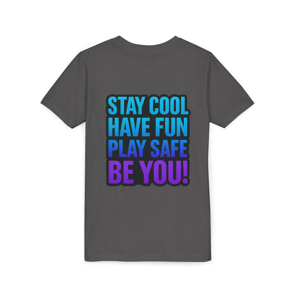 DJ KAT PAWS Paw-Sitive Waves Only, Youth Tee | Kids Surfing T-Shirt, Fun Cat Graphic Top, Summer Apparel, Gifts for Animal Lovers