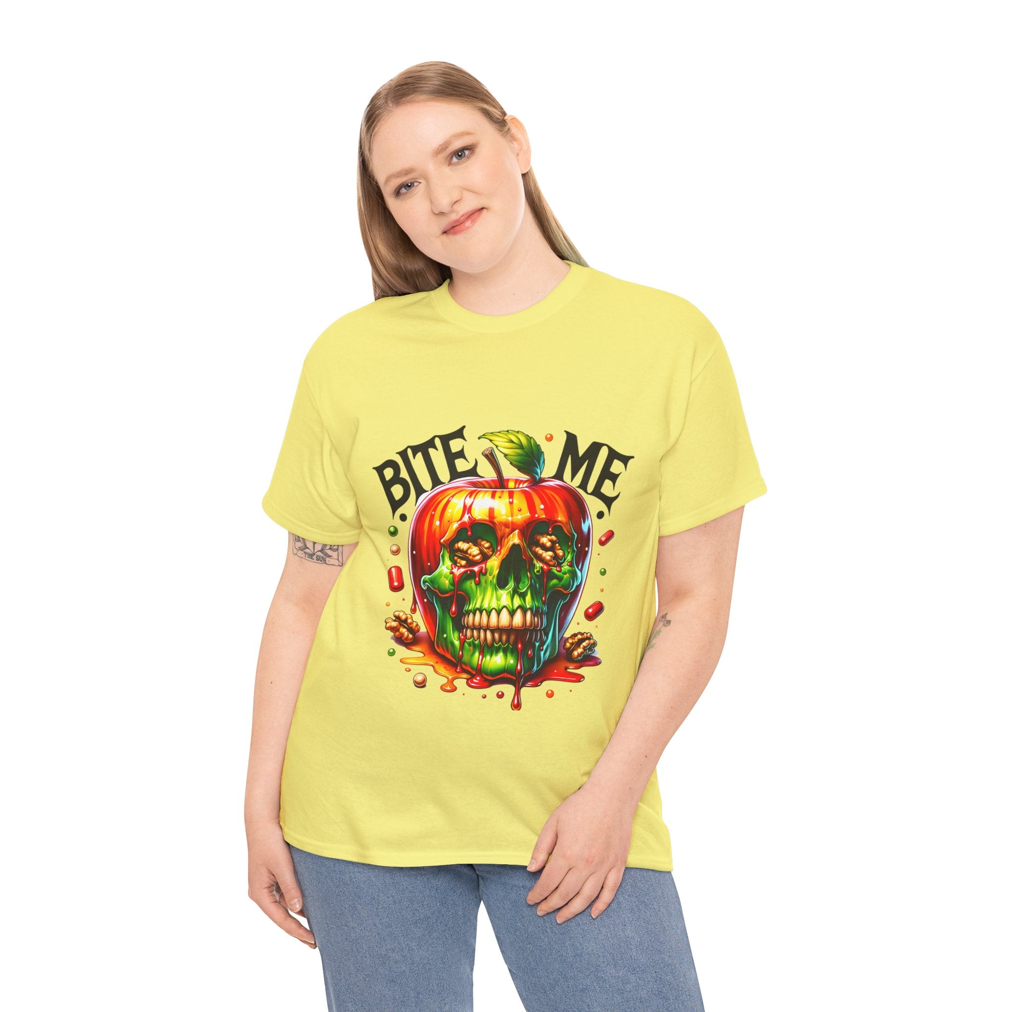 Bite Me Skull T-Shirt, Fun Graphic Tee, Halloween Costume Top, Trendy Casual Wear, Unique Gift Idea for Friends